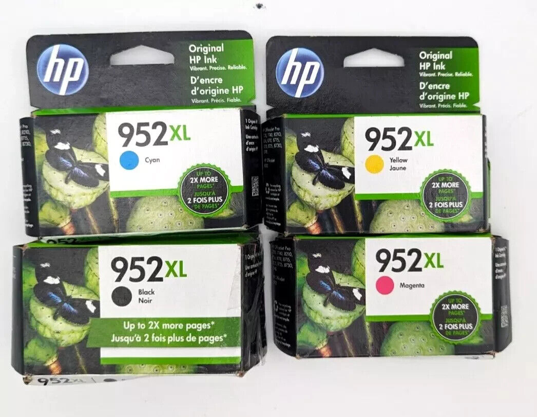 HP 952XL Ink Cartridge NEW GENUINE Officejet 8710 8210 8720 exp2024 - 4PK