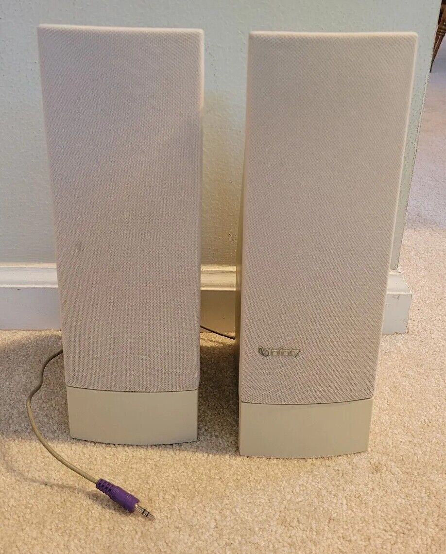 Pair of High End Infinity AF Ivory Computer Speakers PN 36L9126 - 