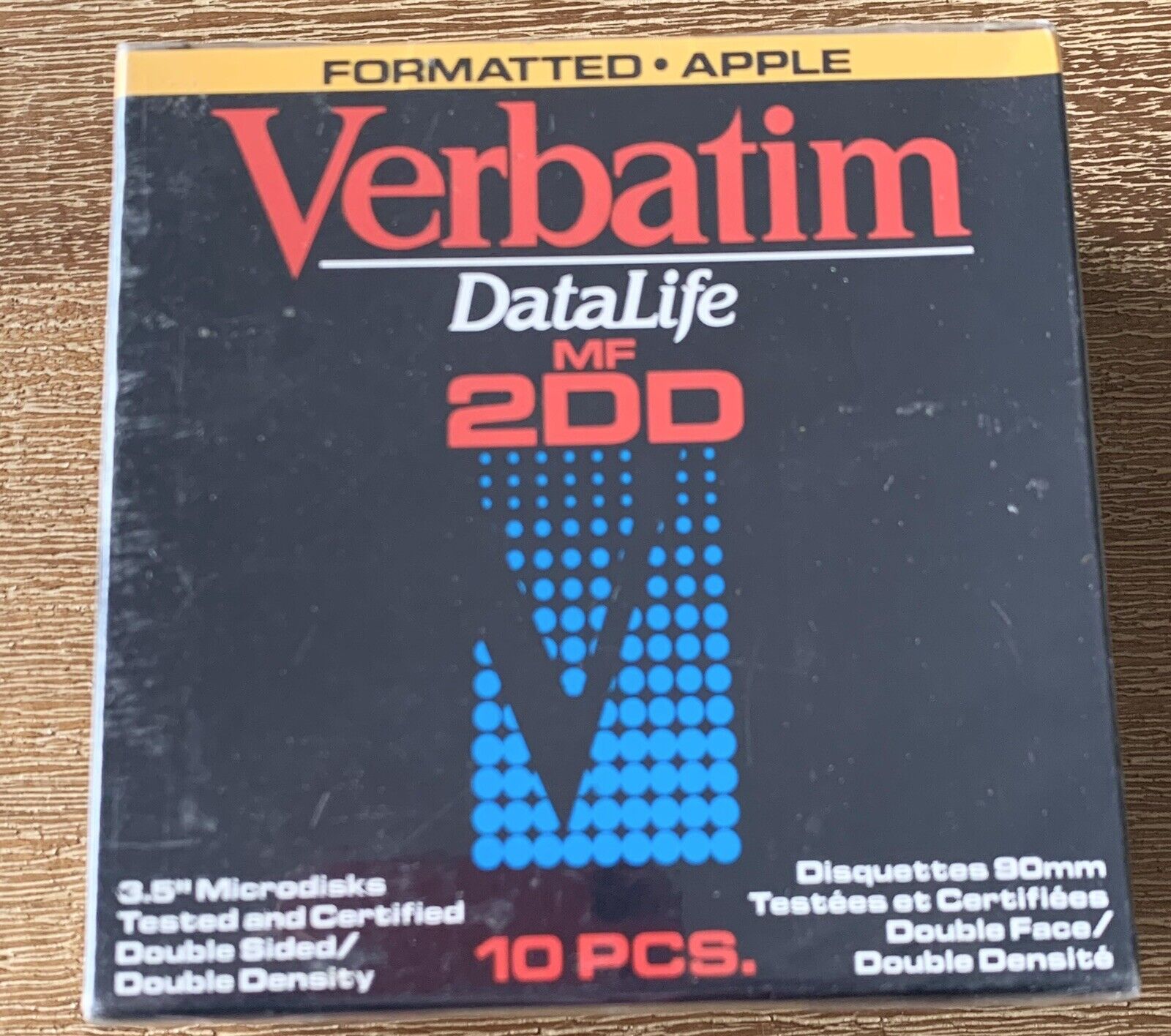 One Pack of 10 Formatted For Apple Verbatim Double Density 3.5