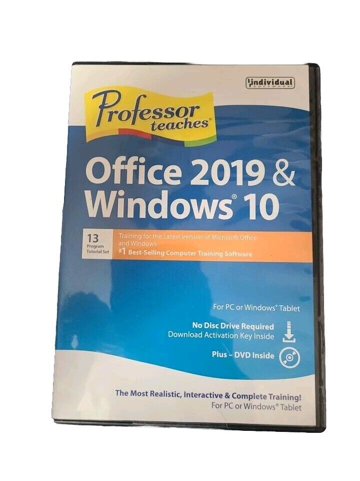 PROFESSOR TEACHES OFFICE 2019 & Windows 10, 13 Program Tutorial Set 