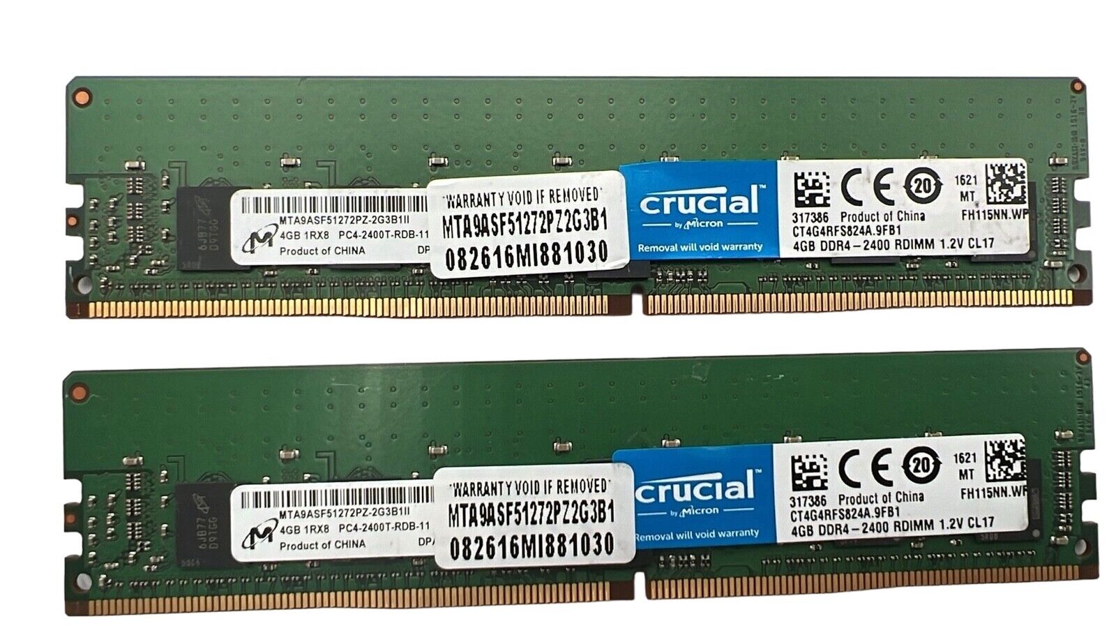 Micron 8GB 2x4GB PC4-19200 DDR4-2400T RAM SDRAM Desktop MTA9ASF51272PZ-2G3B1II