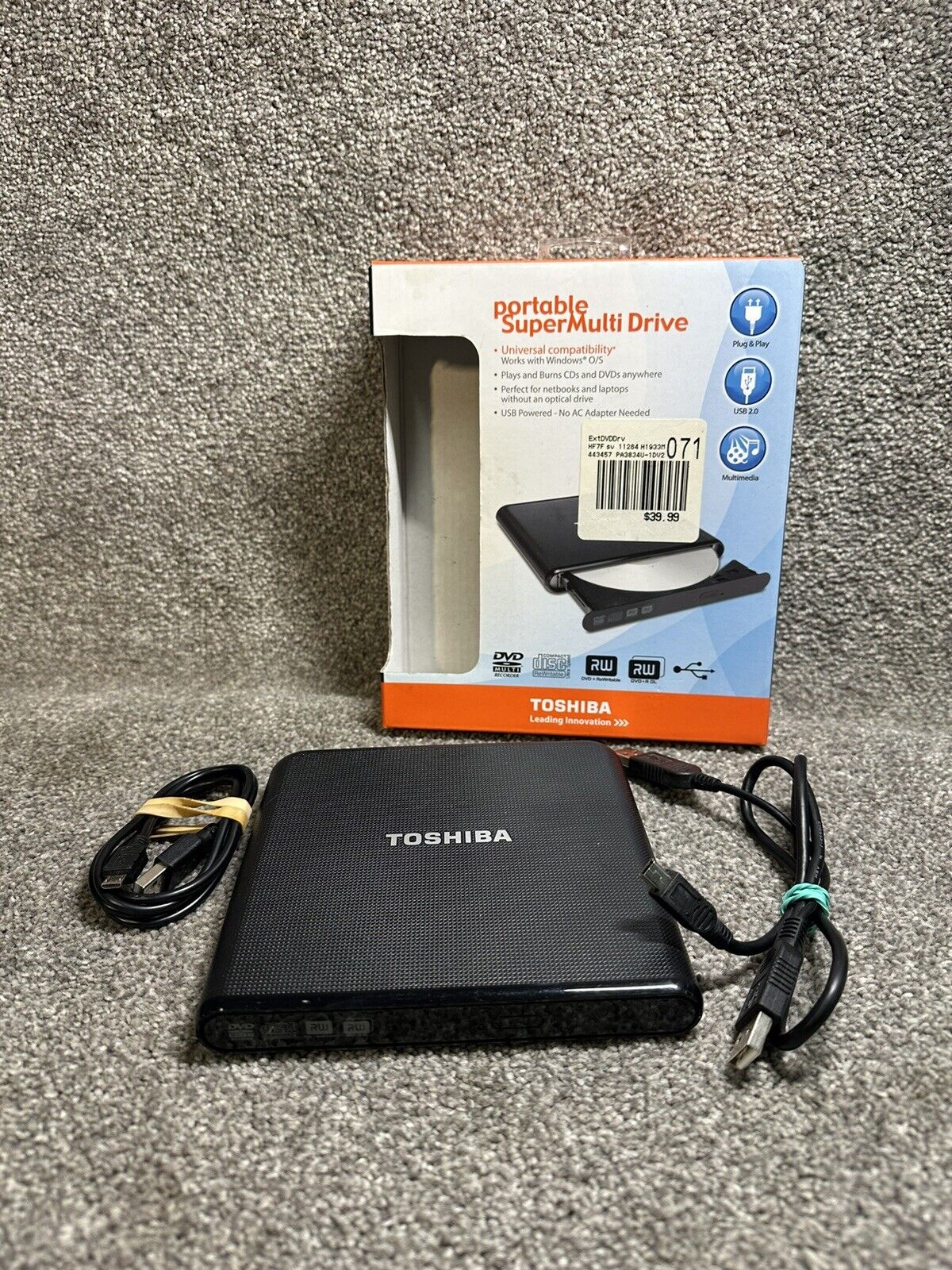 Toshiba Portable Supermulti Drive PA3761U-1DV2 External Supermulti Very Good