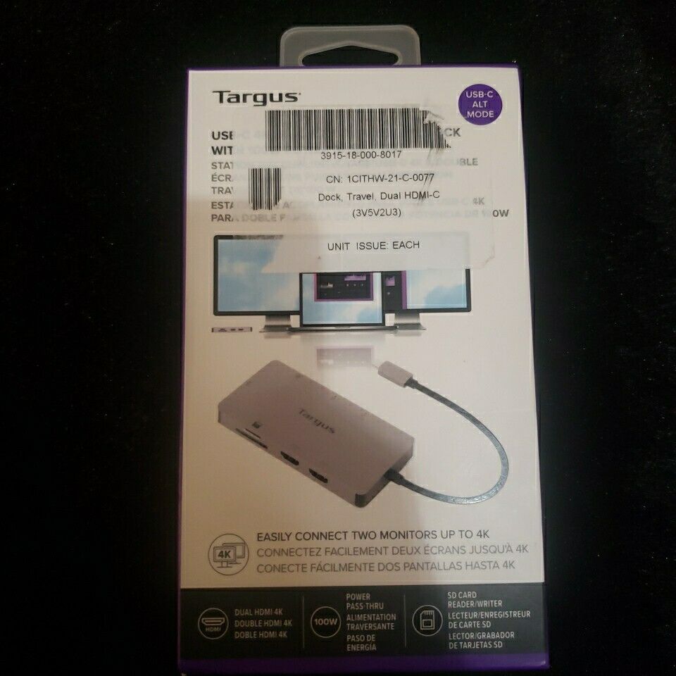 Targus USB-C Dual HDMI 4K Travel Docking Station - Silver 