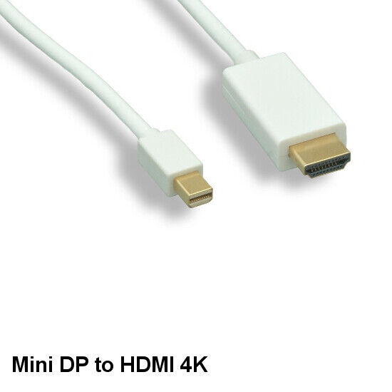 Kentek 3' Mini DisplayPort 1.2a Male to HDMI 1.4b Male Cable 4Kx2K 30Hz Ultra HD