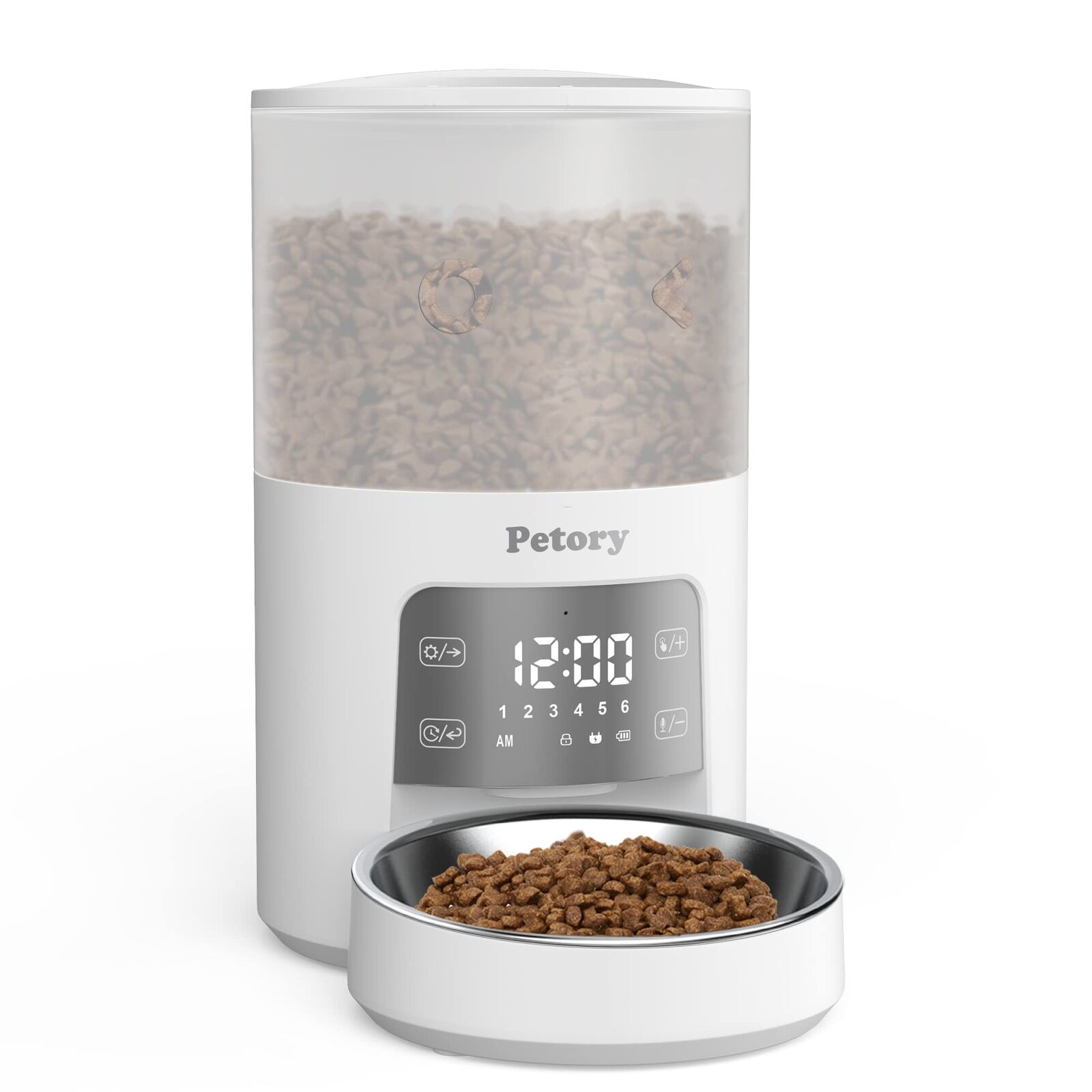 Timed Automatic Cat Feeders - 4L Cat Dry Food Dispenser of 6 Meals with Voice...