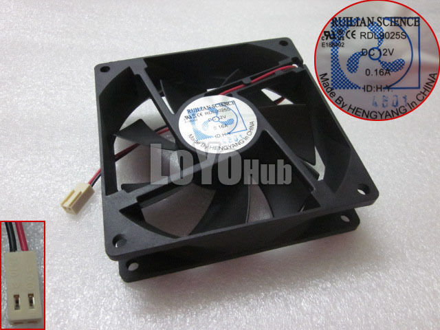 For RUILIAN SCIENCE 9025 RDL9025S 12V 0.16A 92 * 25mm Cooling fan 2-wire 2-pin