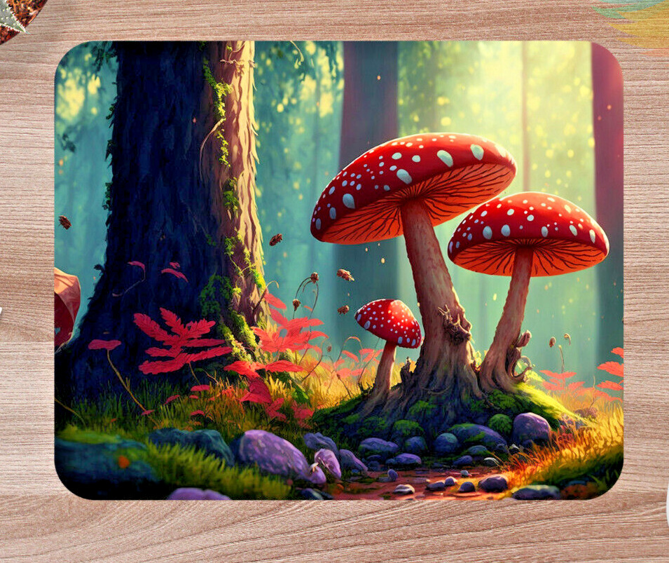 Colourful Mushroom Mouse Pad |  Desk Mat Anti-slip Mouse Pad