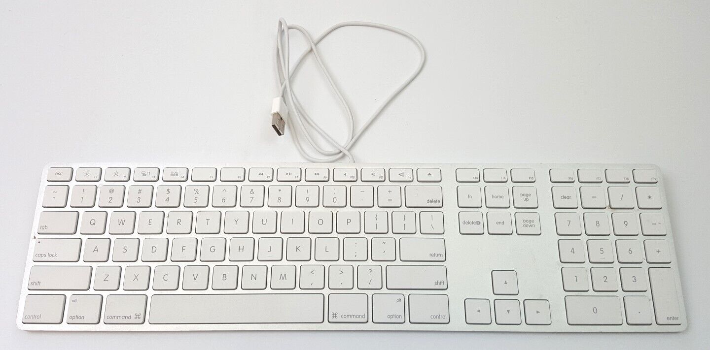 Apple USB Wired Keyboard Aluminum Slim with Numeric KeyPad A1243 661-6061