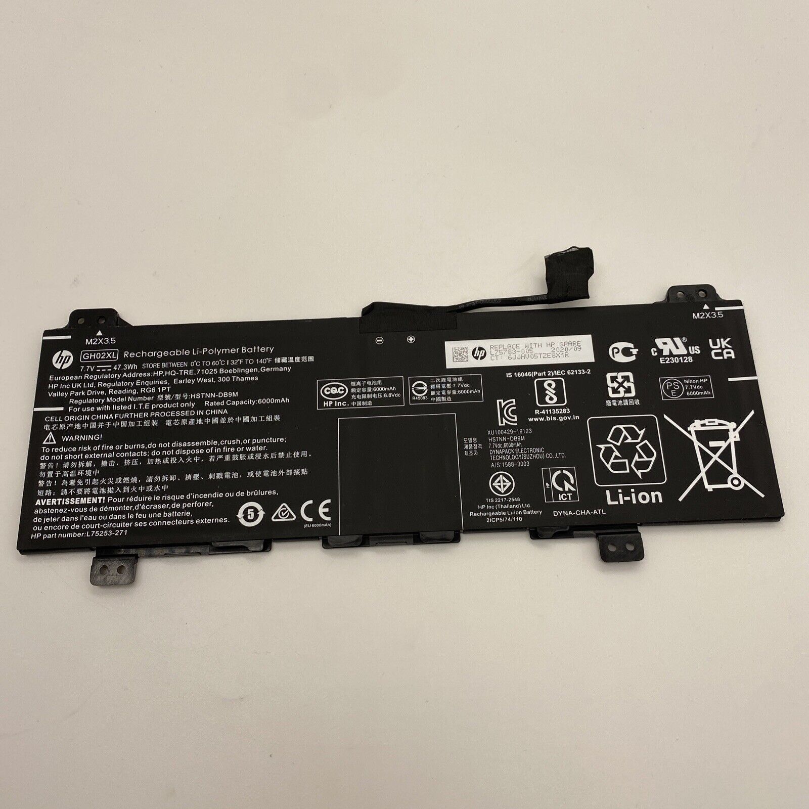 HP GH02XL 11A Chromebook Li-ion Battery G7 G8 x360 Series L75253-271 - Over 80%