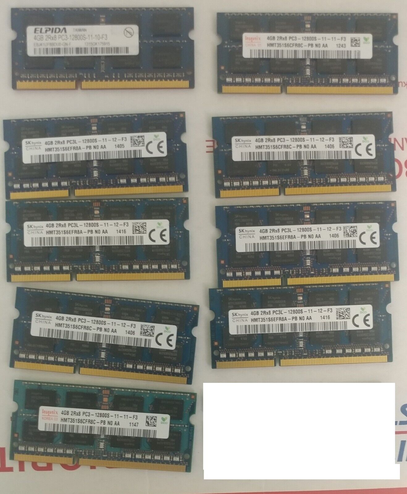 36GB (9x4GB) PC3-12800s DDR3-1600MHz 2rx8 HYNIX Elpida