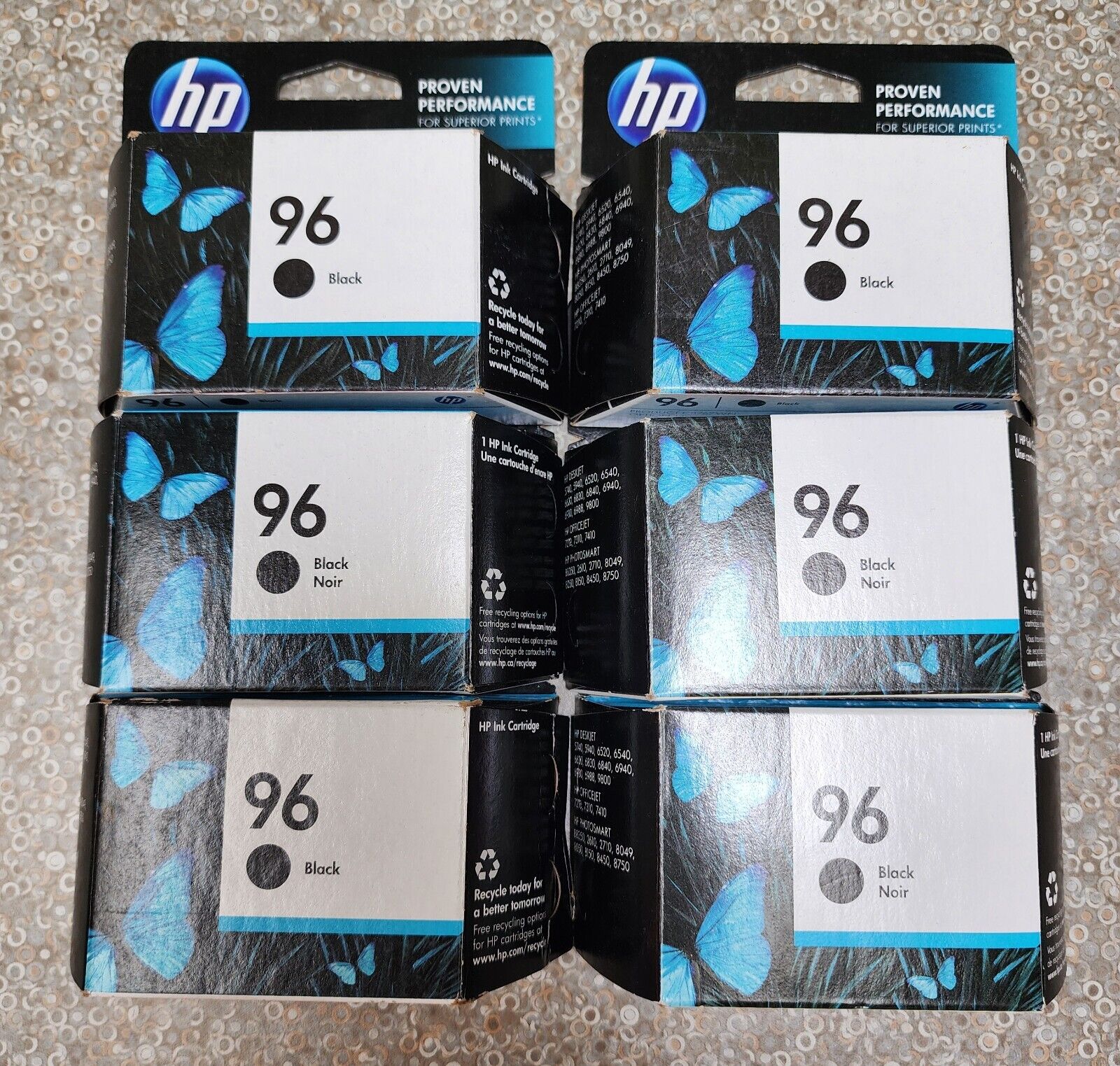 Lot of (4) Genuine HP 96 C8767WN Black Ink Cartridges Sealed New in Factory Box