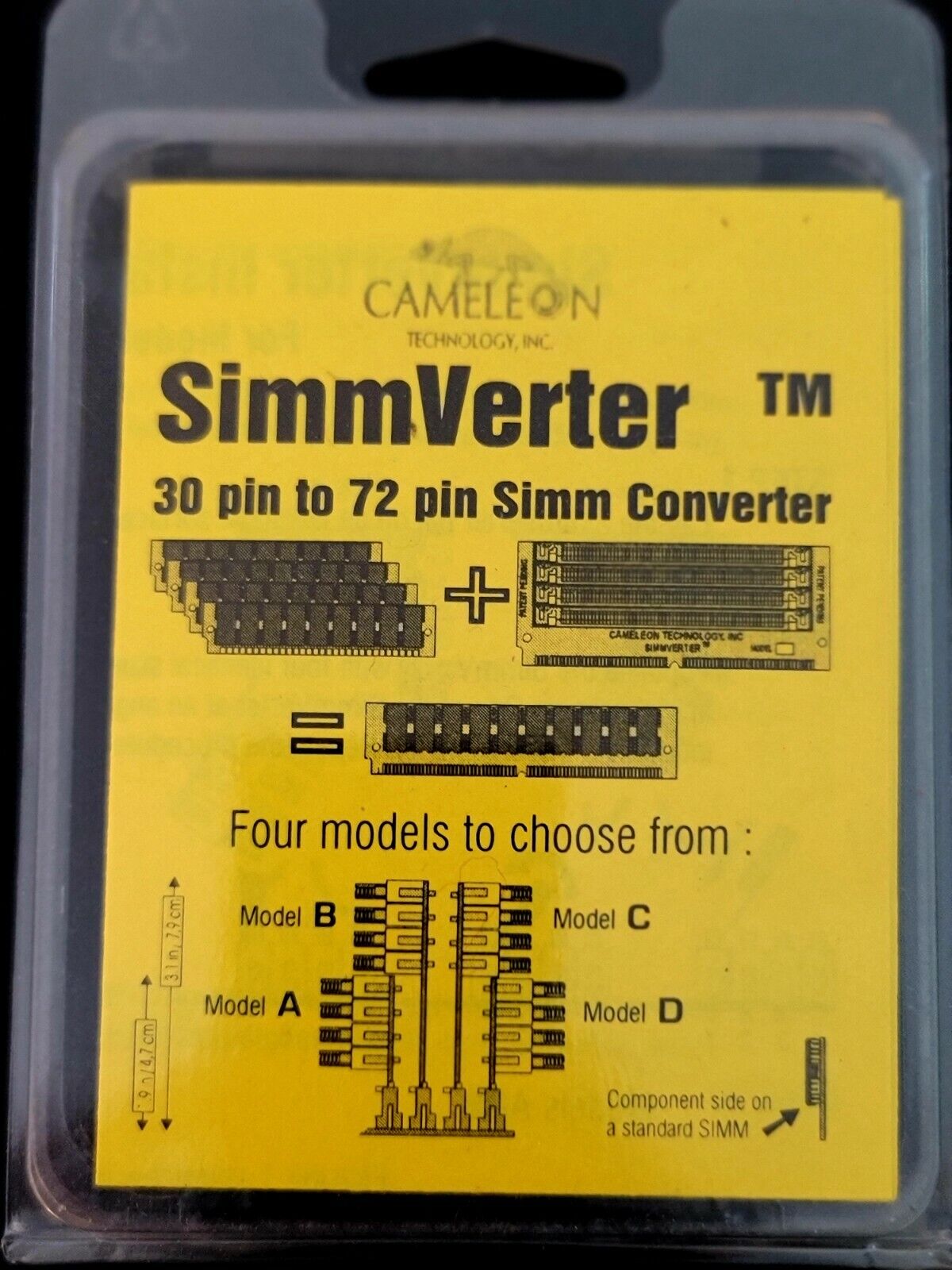 Memory adapter SimmVerter 30 Pin to 72 pin SIMM converter Model D - low profile 