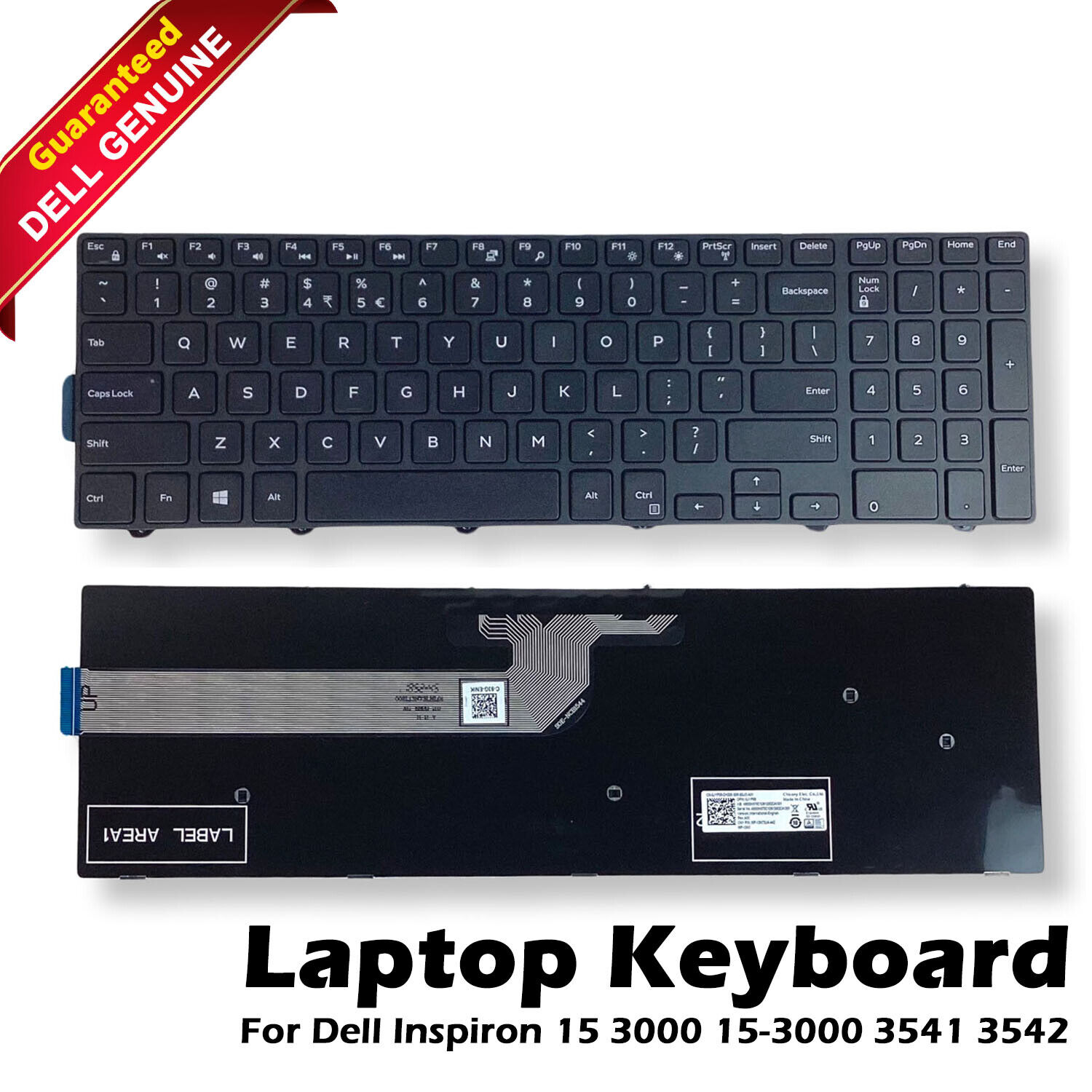 Dell OEM Inspiron 15 3541 3542 3543 Laptop US INTL Keyboard Non-Backlit JYP58