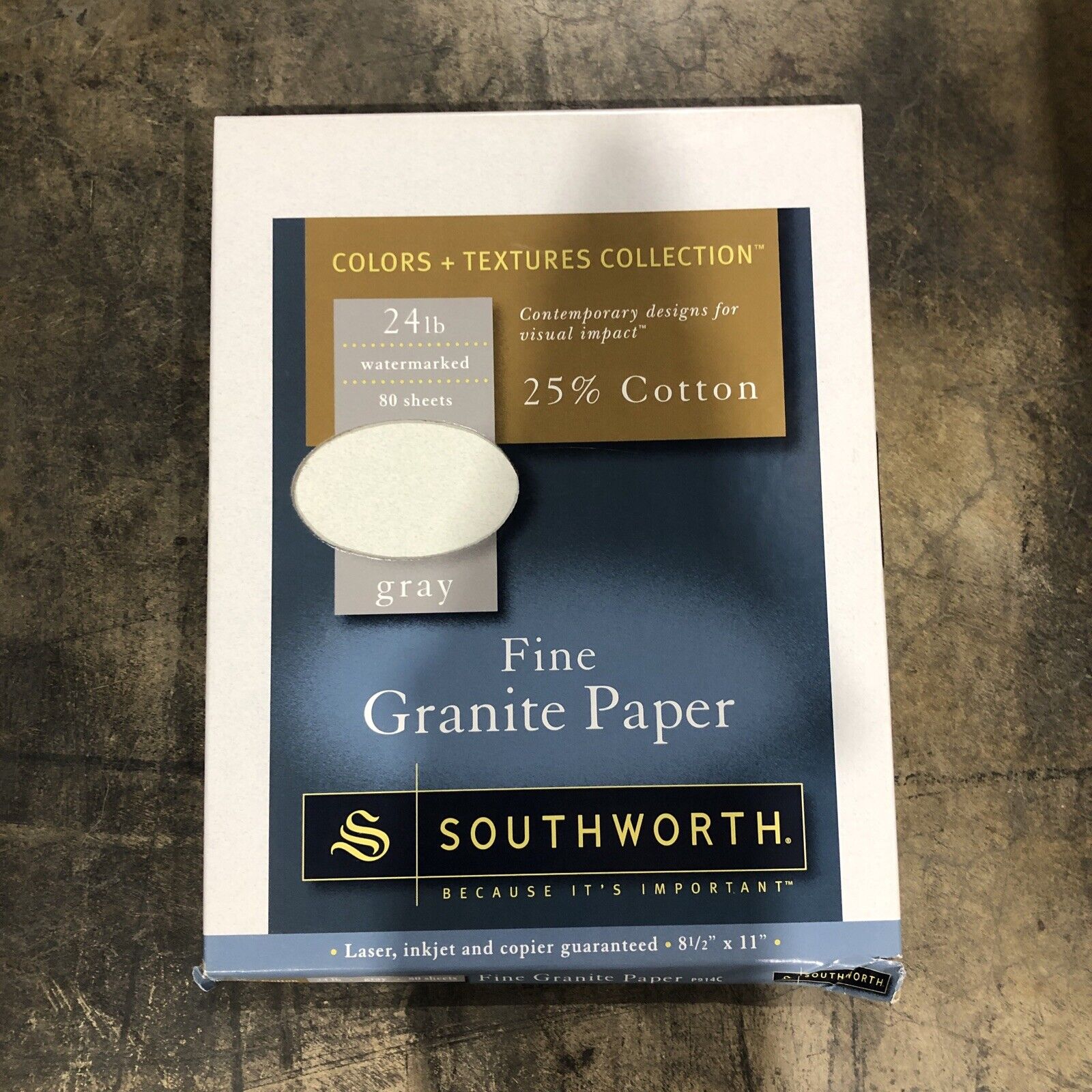 Southworth Colors + Textures Collection Fine Granite Paper Gray P914C