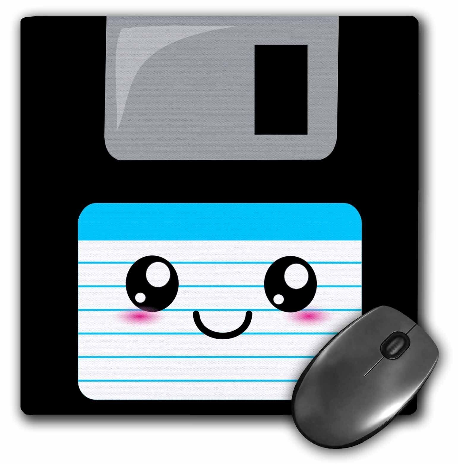 3dRose Kawaii Cute Happy Floppy Disk - Retro Ninties computer disk - Neat Anime