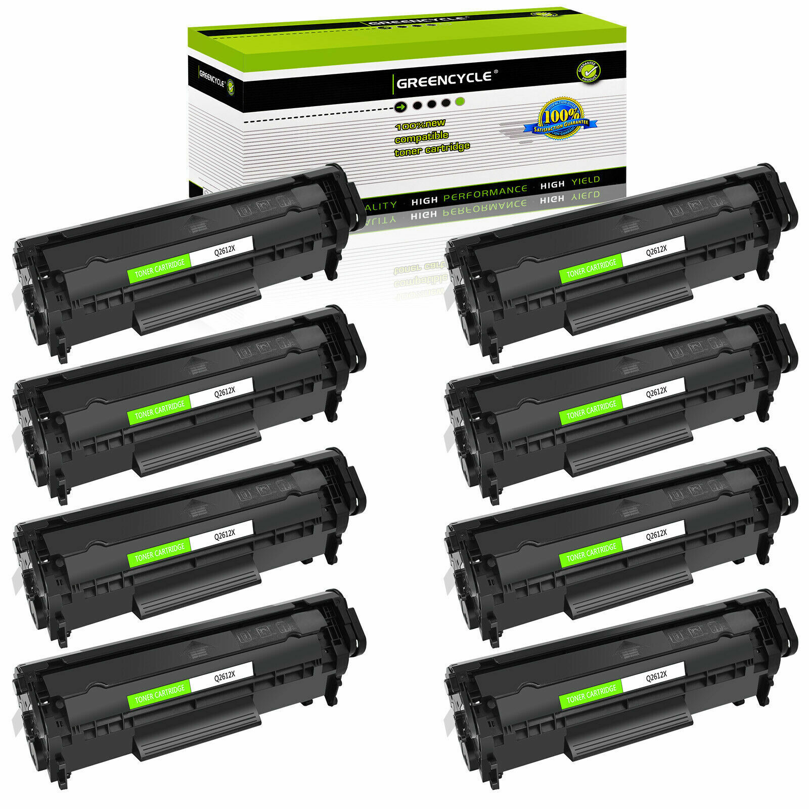 8PK Q2612X 12X Toner Cartridge Compatible for HP LaserJet 1015 1018 1020 printer