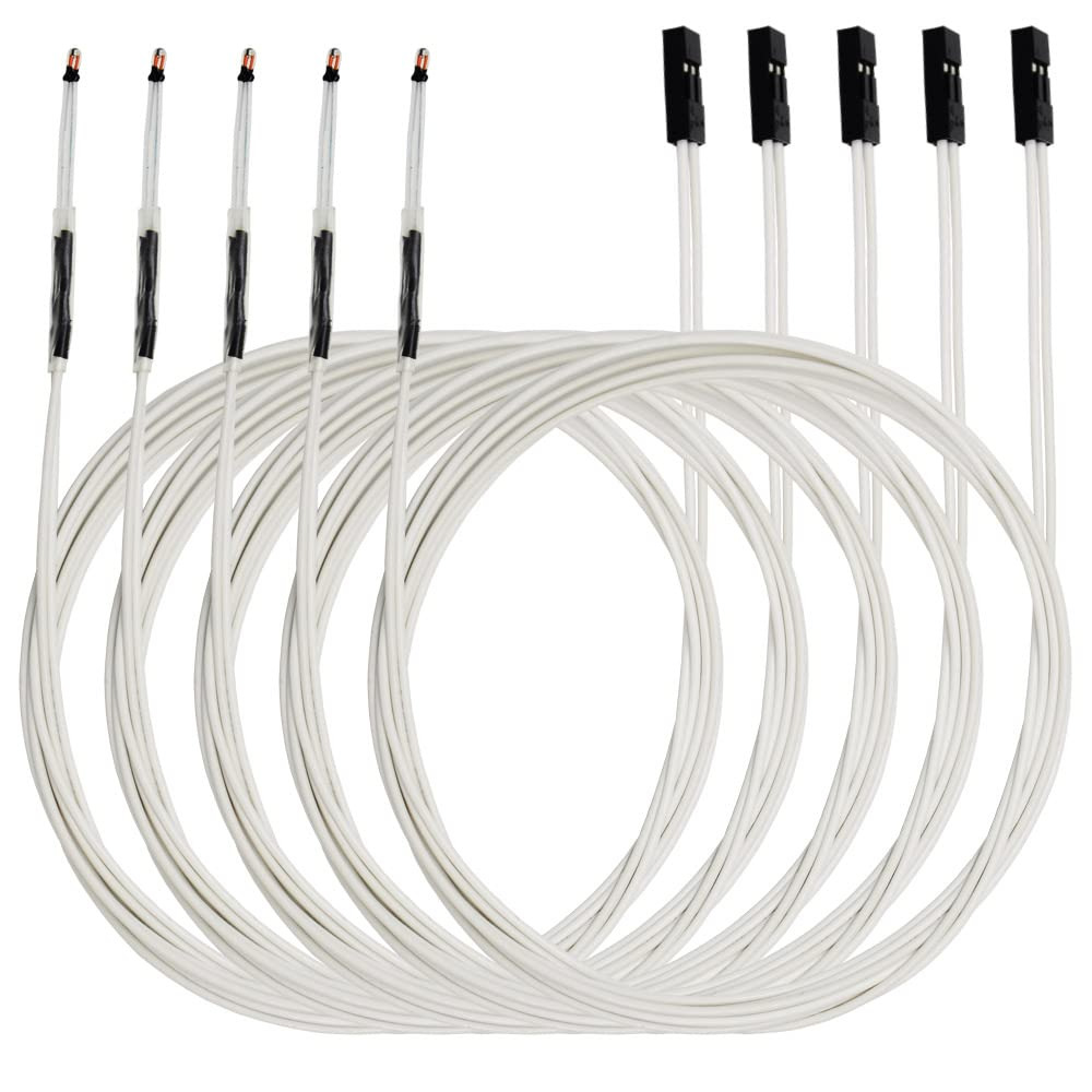 5Pcs NTC 3950 100K Thermistors Sensors with 1 Meter Wiring and Female