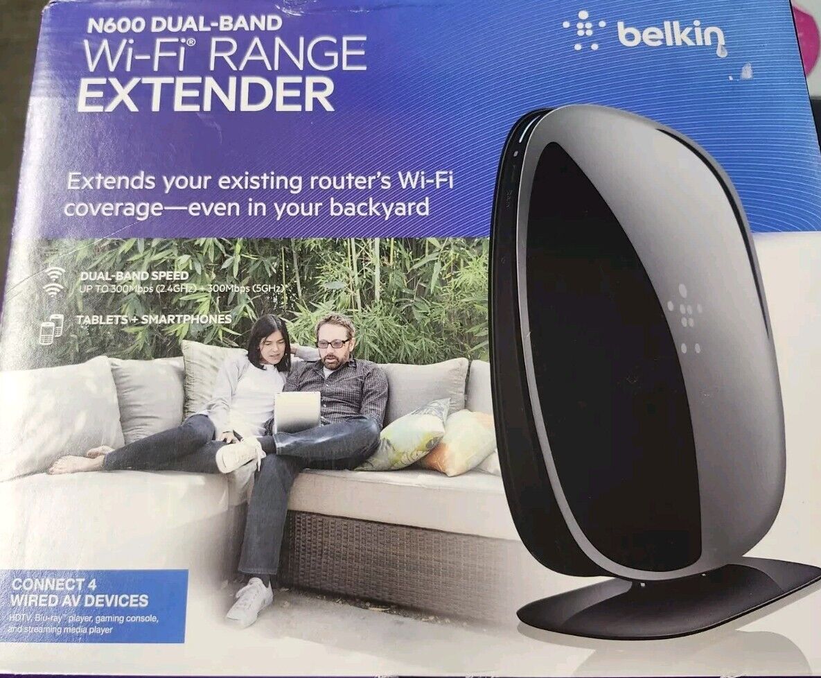 Belkin N600 300 Mbps 4-Port 10/100 Wireless N Router (F9K1102) NEW Sealed