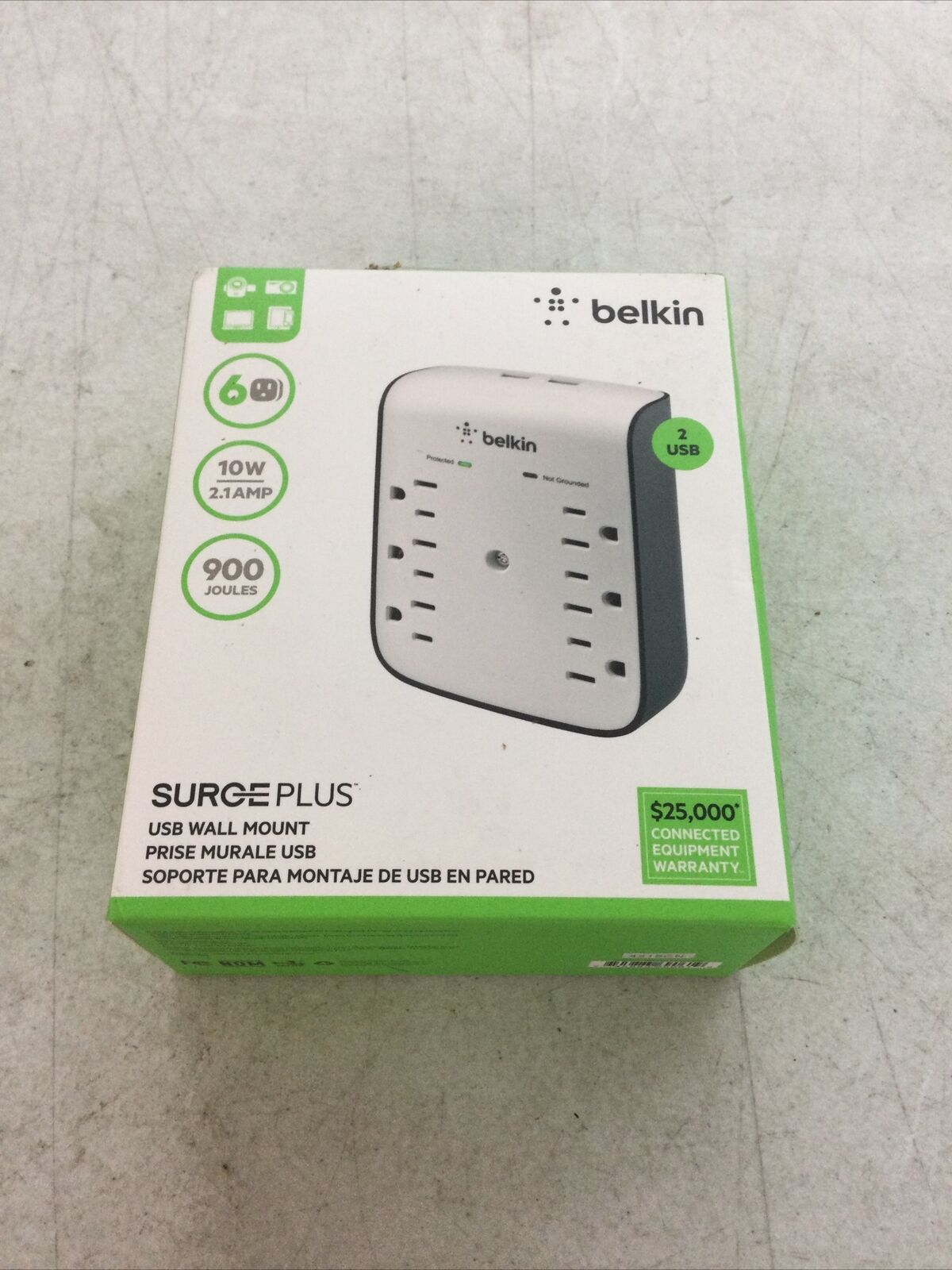 Belkin SurgePlus 10W 6-Outlet USB Surge Protector Brand New