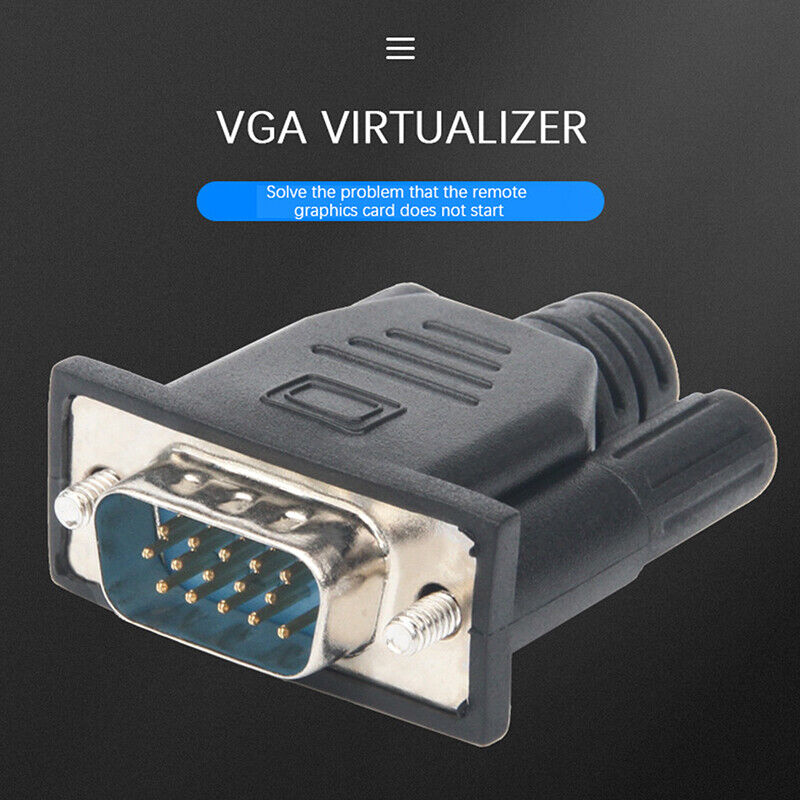 1080P 60HZ VGA Virtual Display Adapter Male Dummy Plug EDID Headless Emula...ou