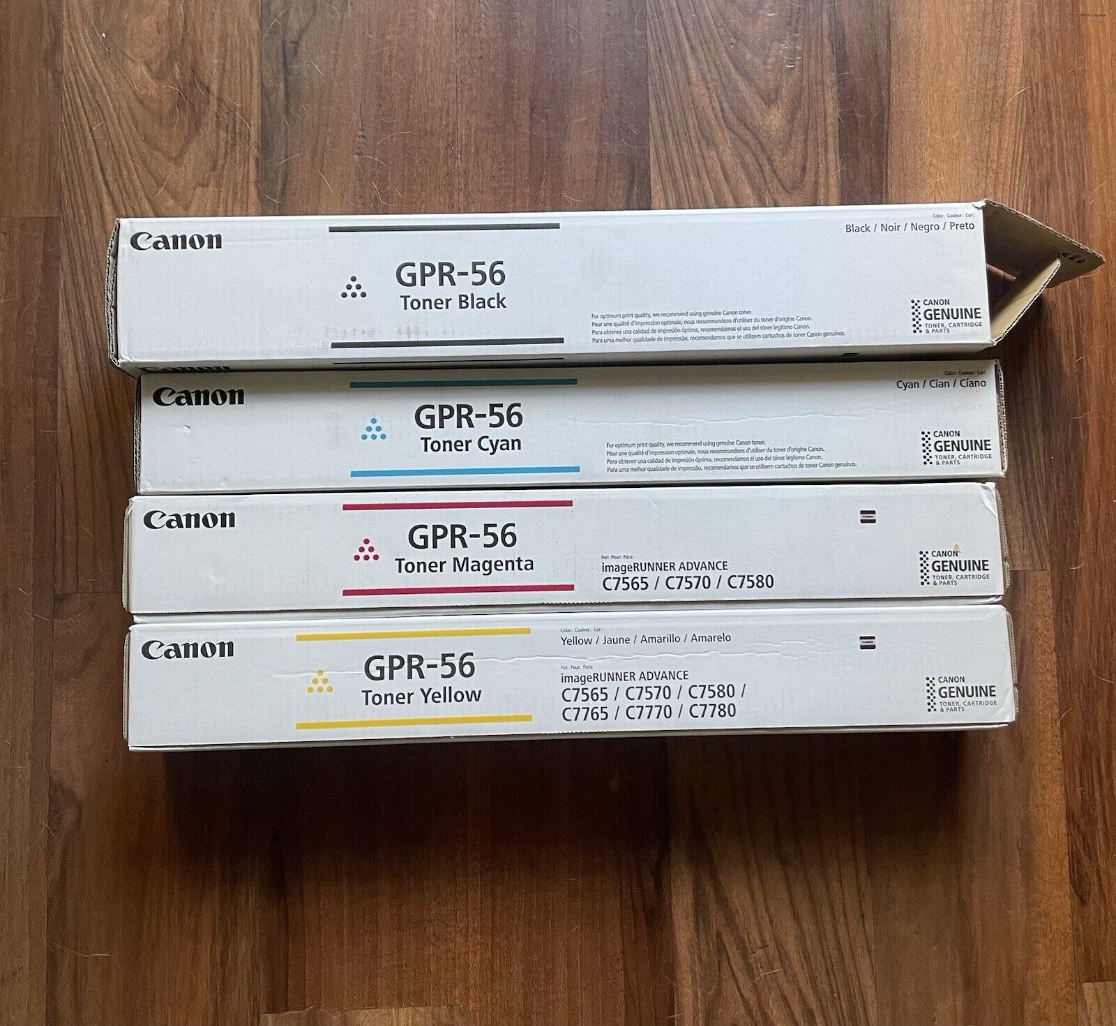 New Genuine Canon GPR-56 Yellow Magenta Cyan Black Toner Full Set OEM
