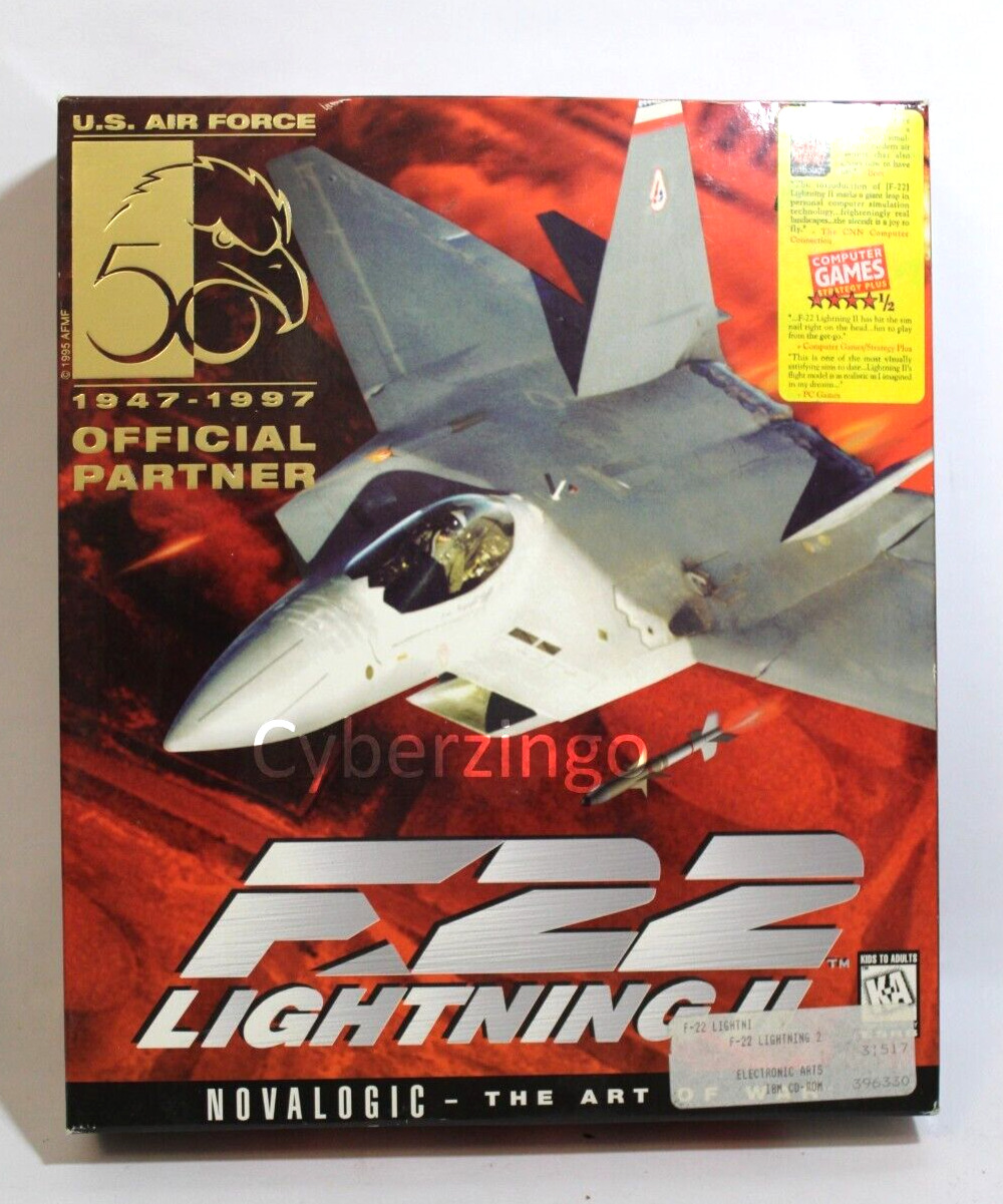 F22 Lightning II Computer Game CD-ROM Vintage 1997 PREOWNED