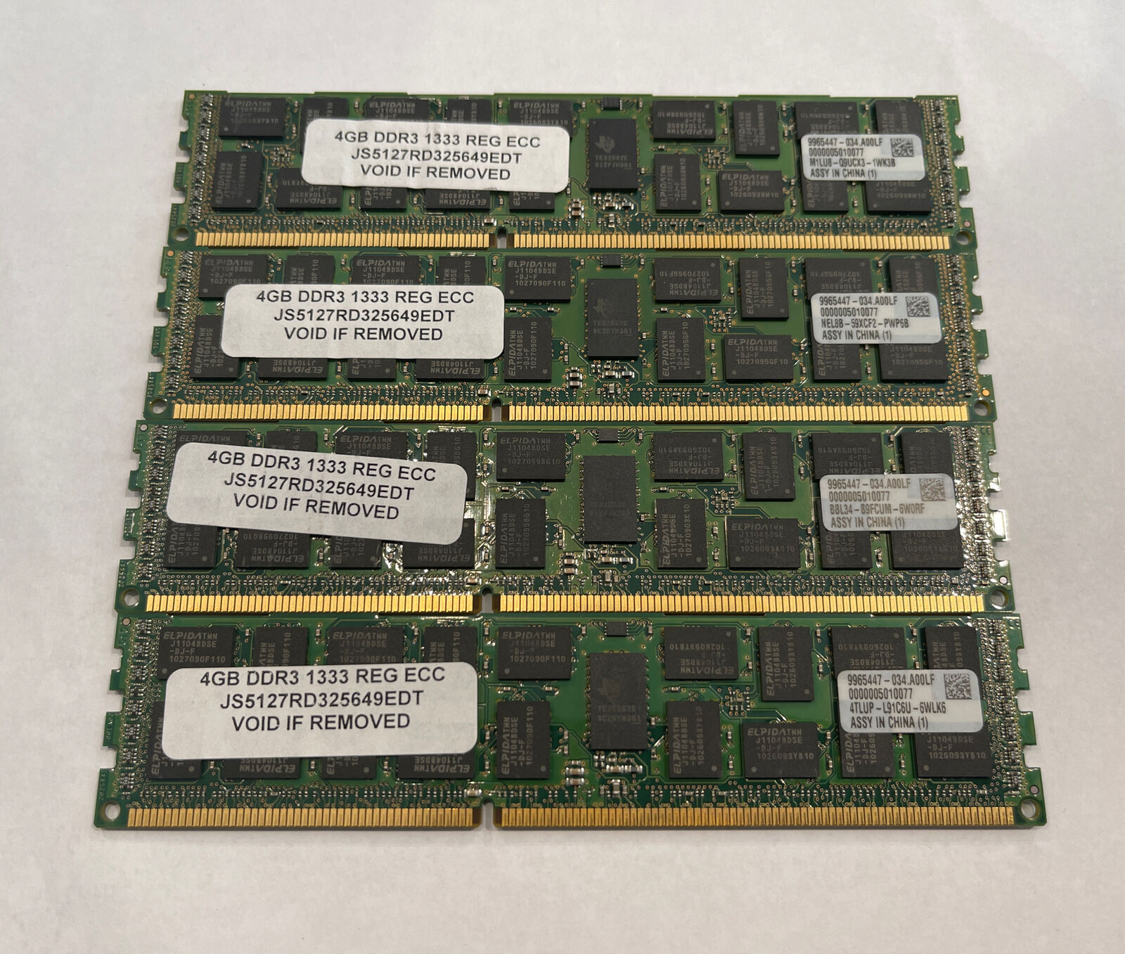 16GB (4x4GB) DDR3 PC3L-10600R 1333MHz ECC Reg Server Memory RAM Upgrade Kit