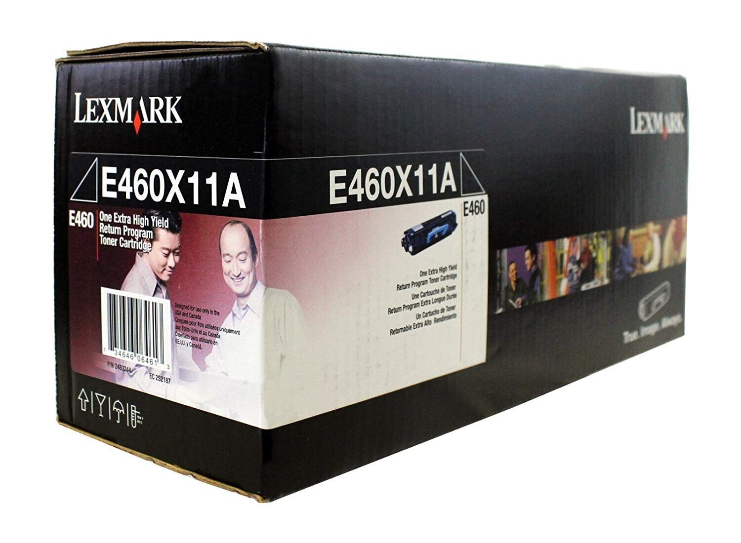 2 PACK DEAL - New in Box - Genuine Lexmark E460X11A High Yeild Black Toner E460