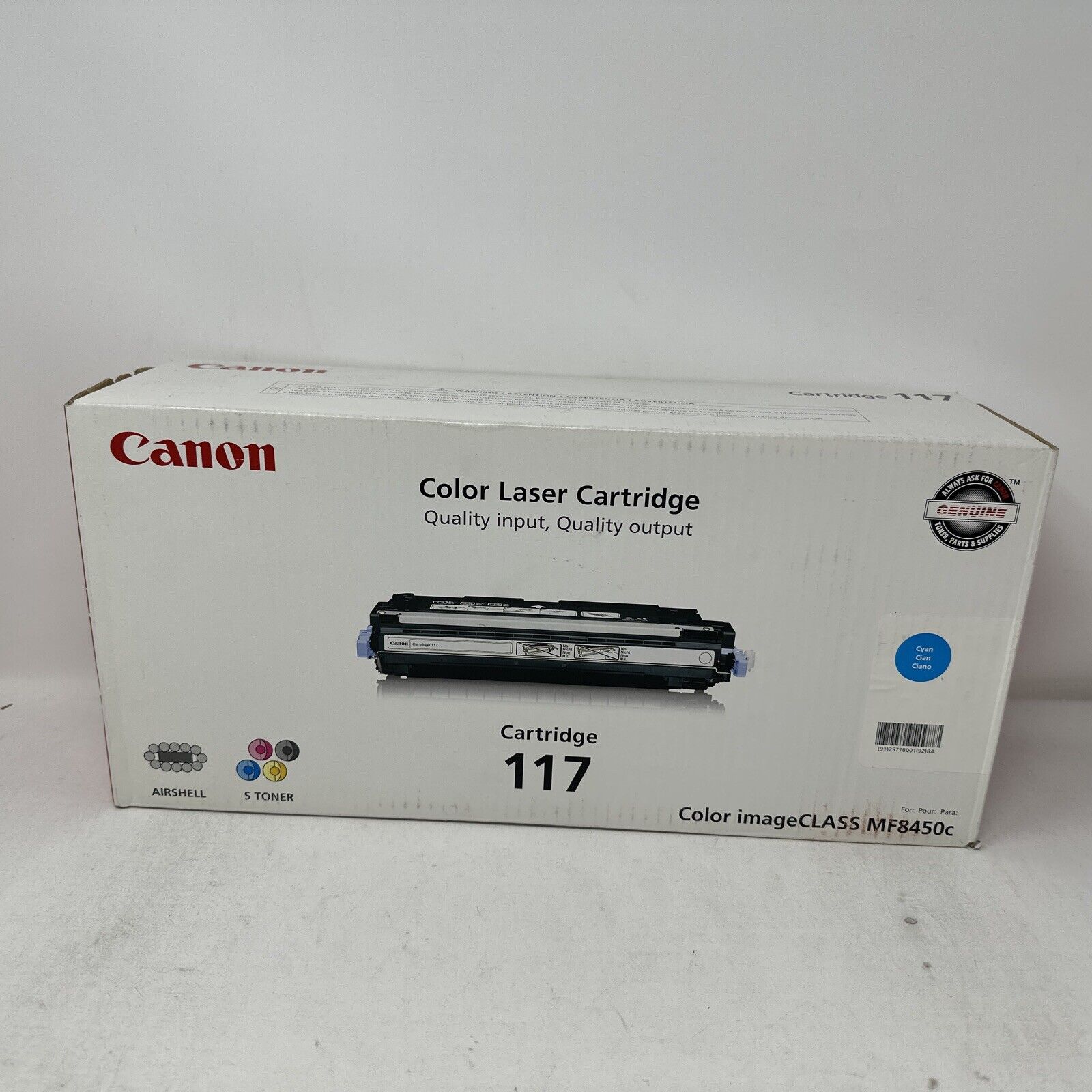 Genuine Sealed  Canon 117 Cyan Toner Cartridge 