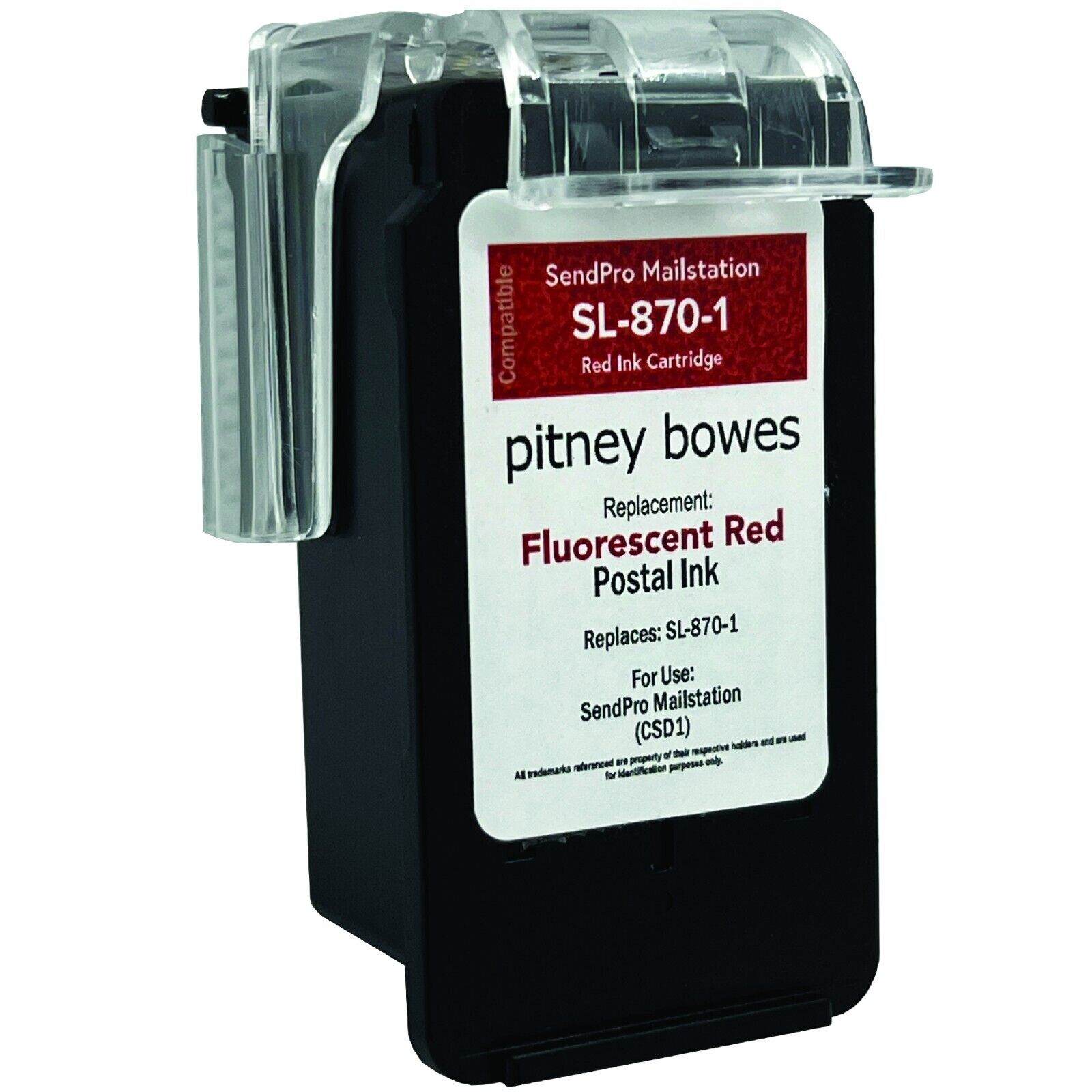 Pitney Bowes SL-870-1 Red Ink Cartridge replacement for the SendPro Mailstation