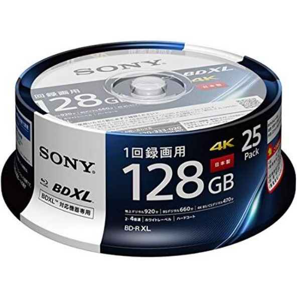 Sony Blu-ray Disc 25pcs 25BNR4VAPP4 BD-R for Video 128GB 1-4x From Japan