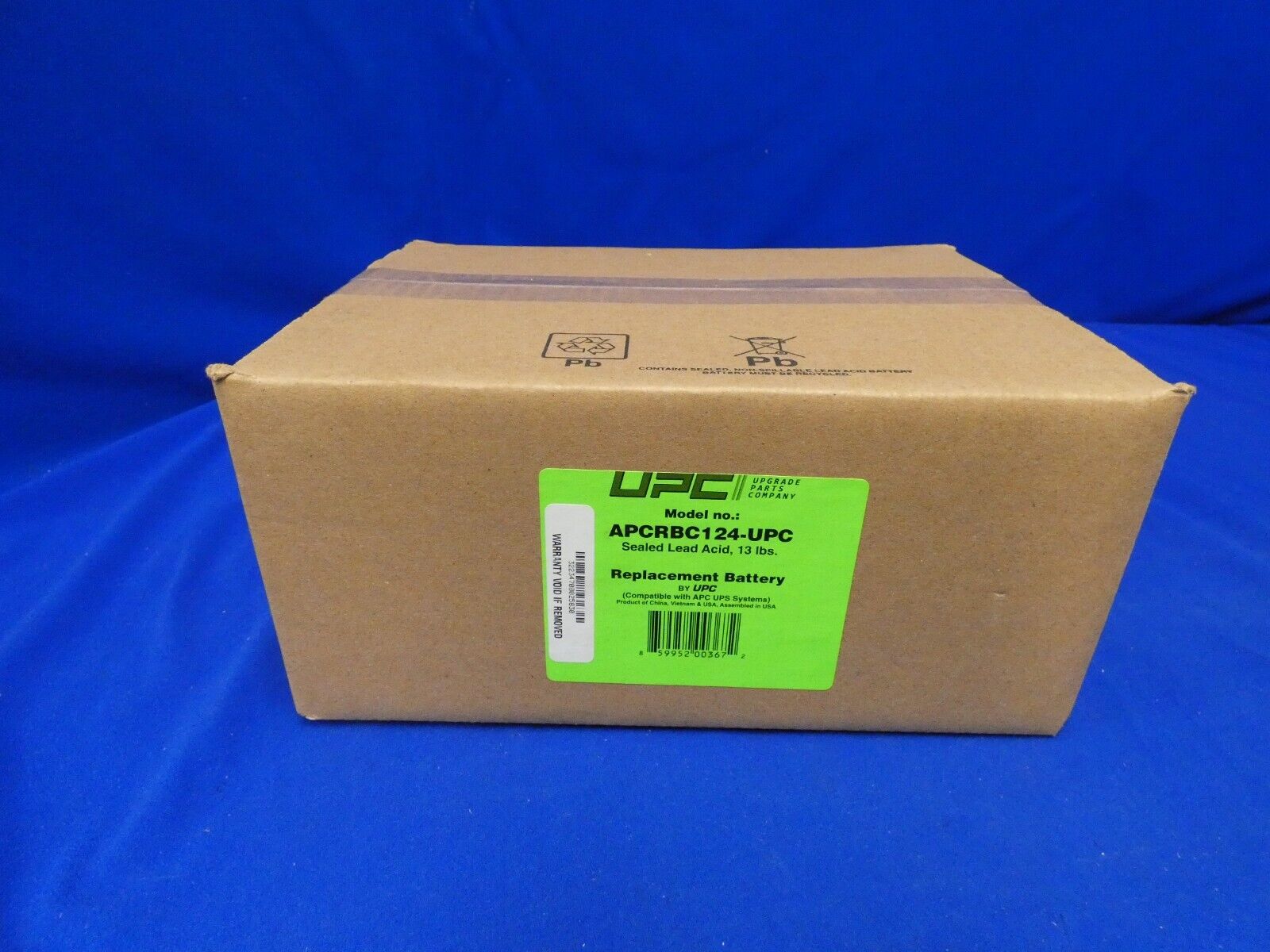 Upgrade Parts Company APCRBC124-UPC Replacement Battery (new-sealed box)