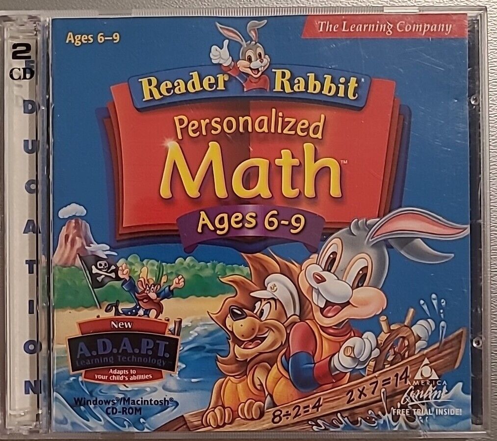 Reader Rabbit Personalized Math: Age 6-9 CD Rom Win/Mac ( 1999, The Learning Co)