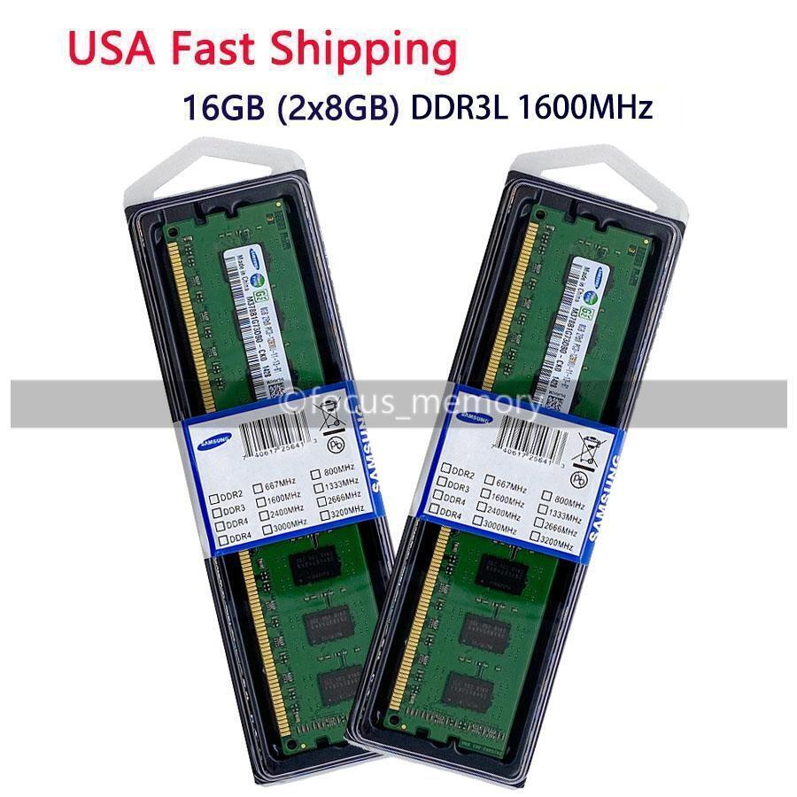 Samsung 16GB 2x8GB DDR3-1600 MHz PC3L-12800 1.35V 240PIN DIMM Memory For Desktop
