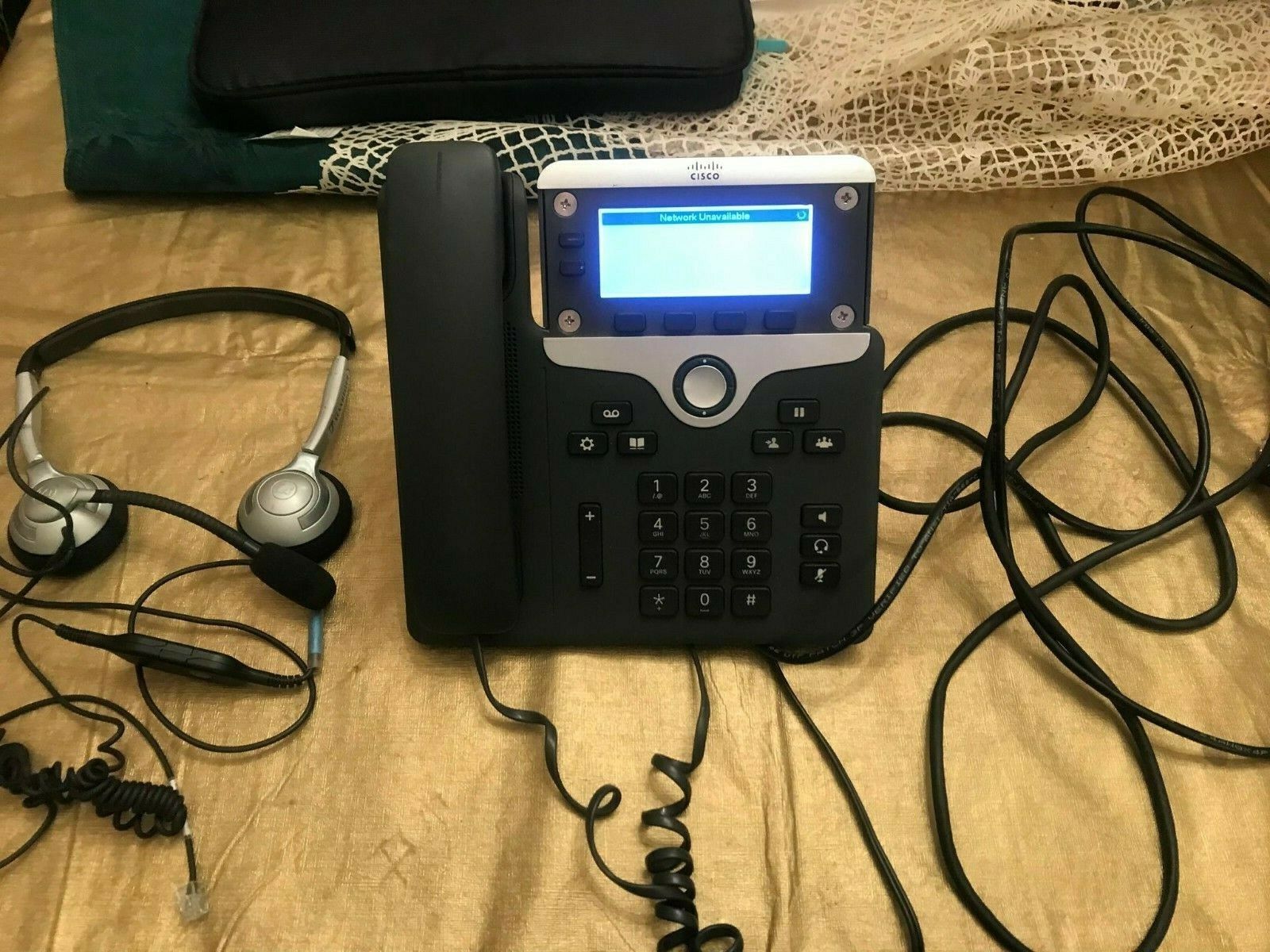 Cisco CP-7821 VoIP LCD Conf. UC Phone Great Condition with Headset