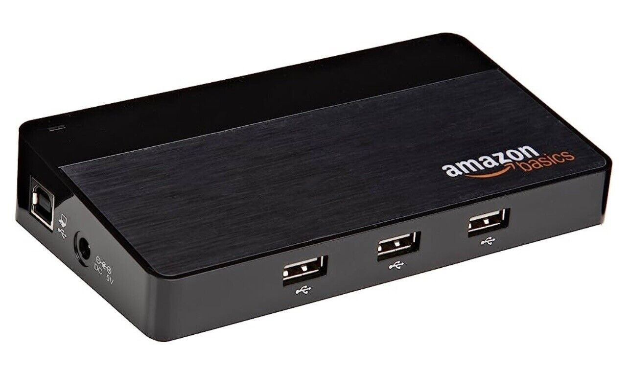 4 PACK - Amazon Basics 10 Port USB 2.0 Hub - Included Power Adapters