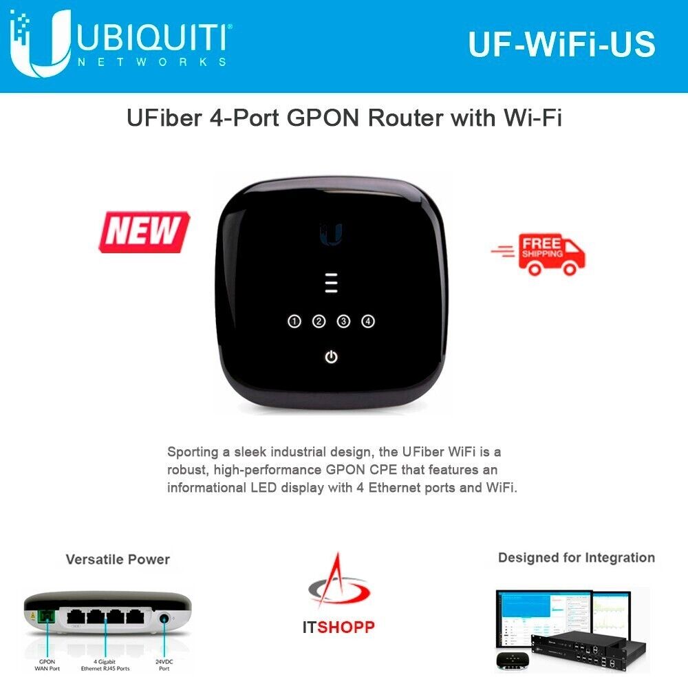 NEW - Ubiquiti Networks UF-WiFi-US UFiber GPON CPE WiFi - US VERSION