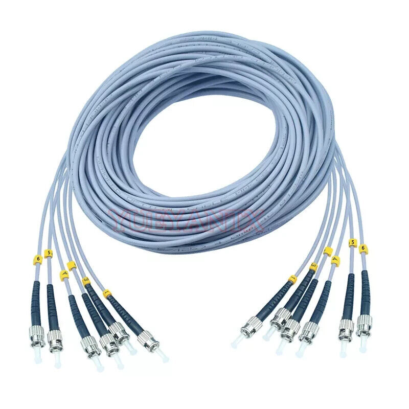 200M Armored Fiber CableST-ST Multi-Mode 6 Strand Fiber Cable Optical Patch Cord
