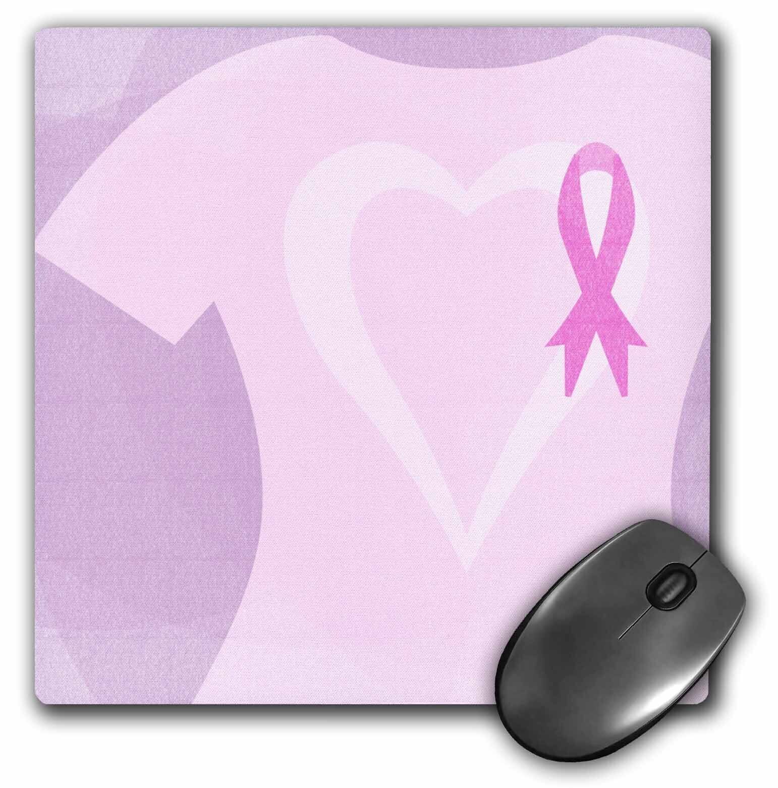 3dRose Pink Ribbon T Shirt Breast Cancer Awareness MousePad