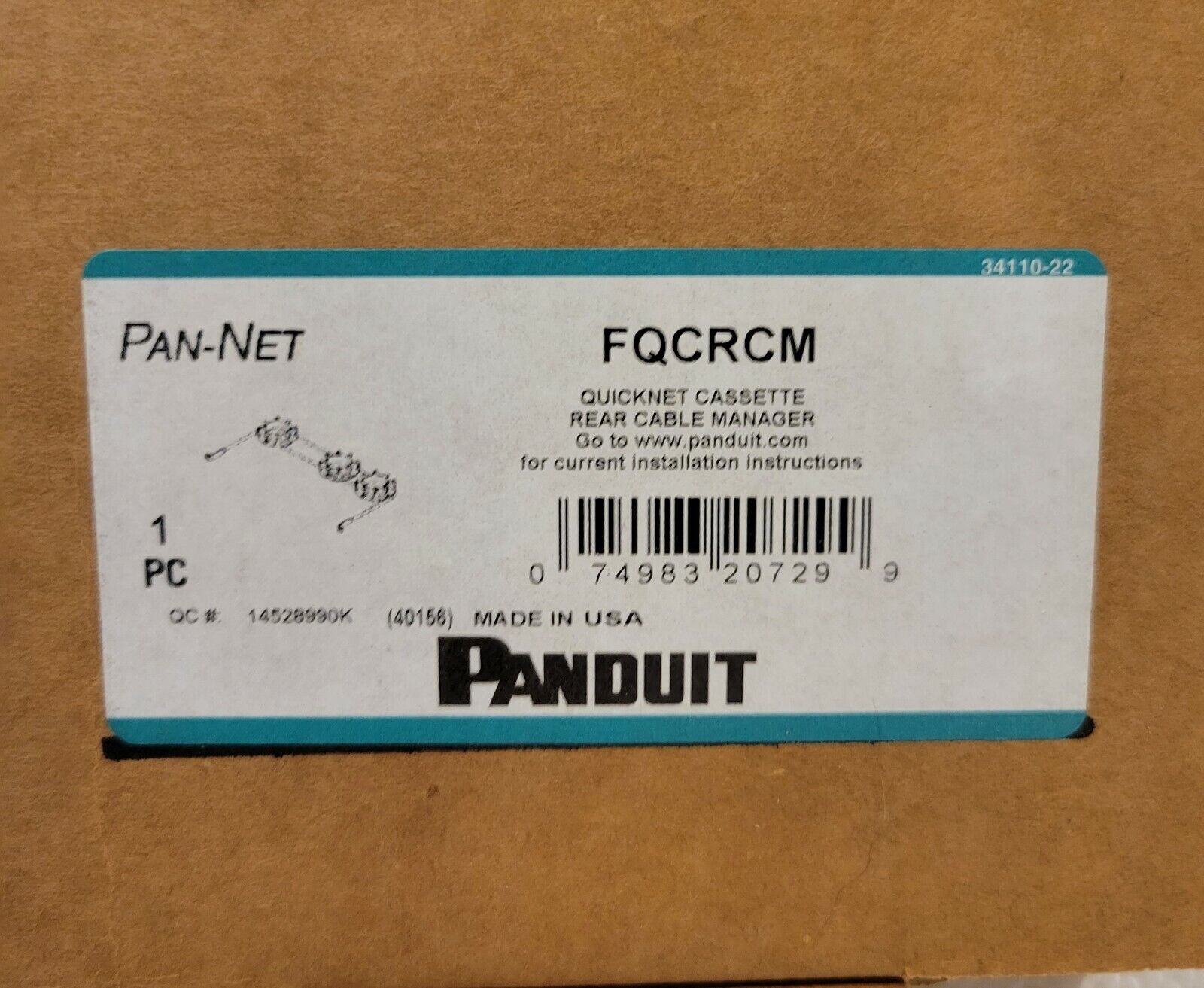 FQCRCM--PANDUIT--Quicknet Cassette Rear Cable Manager--NEW IN BOX