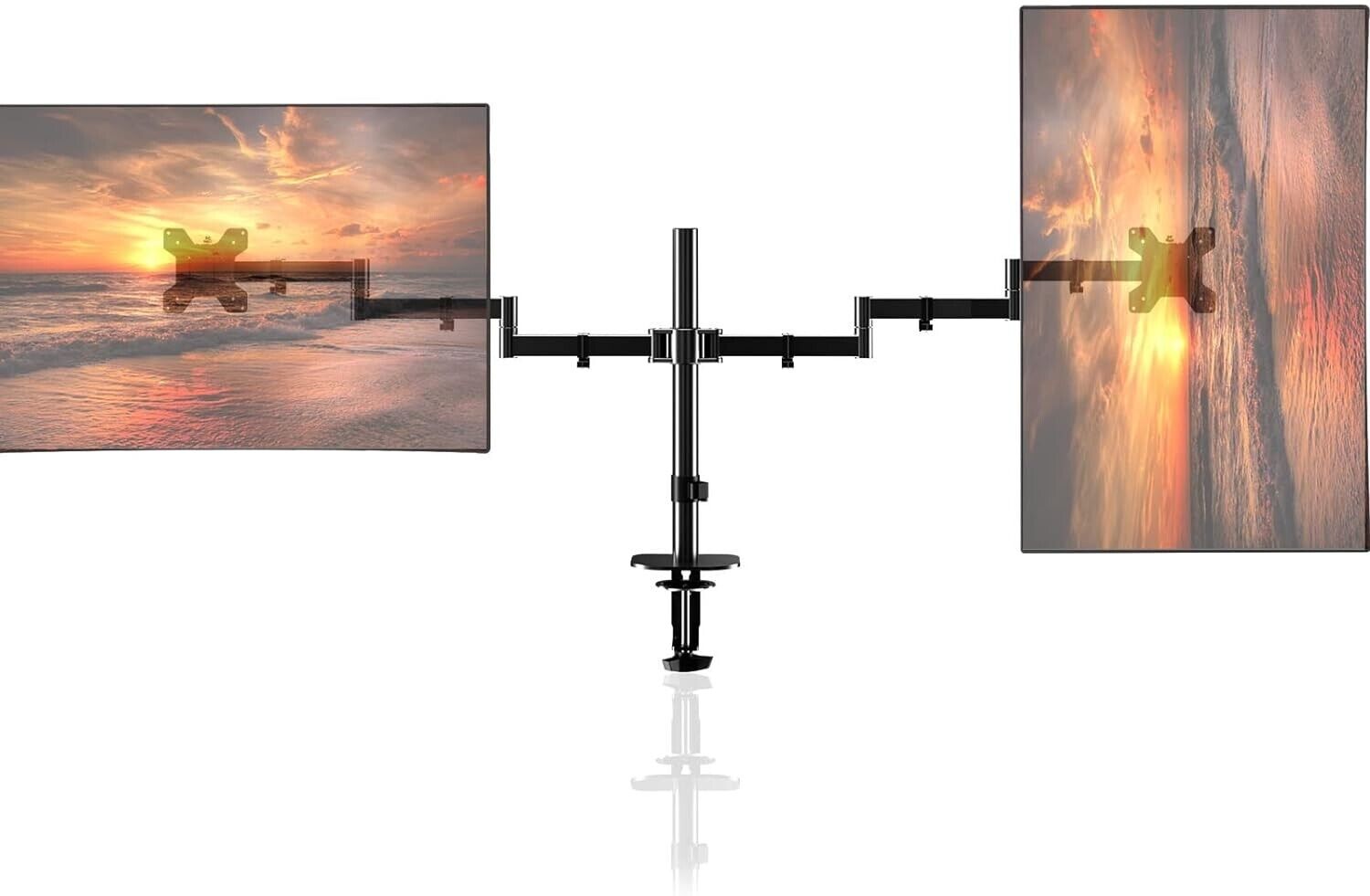 Dual Monitor Stand for 13-32Inch Screen,Extra Long Monitor Arm Desk Mount,Fully