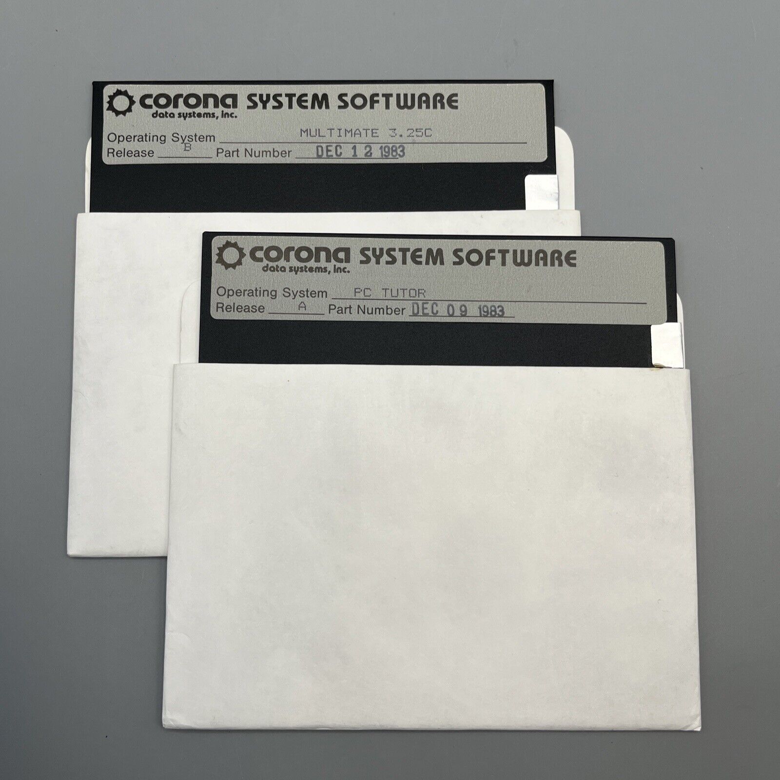 Corona Data Systems Software 1983 PC Tutor Multimate 3.25C Lot of 2 5.25” Disks