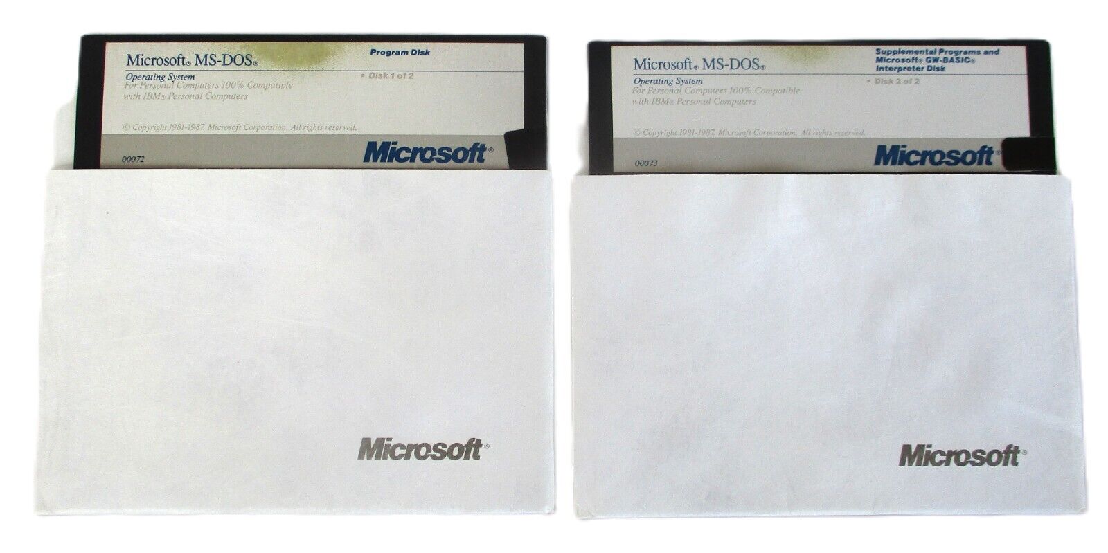 Microsoft MS-DOS 1987 Operating System With 5.25