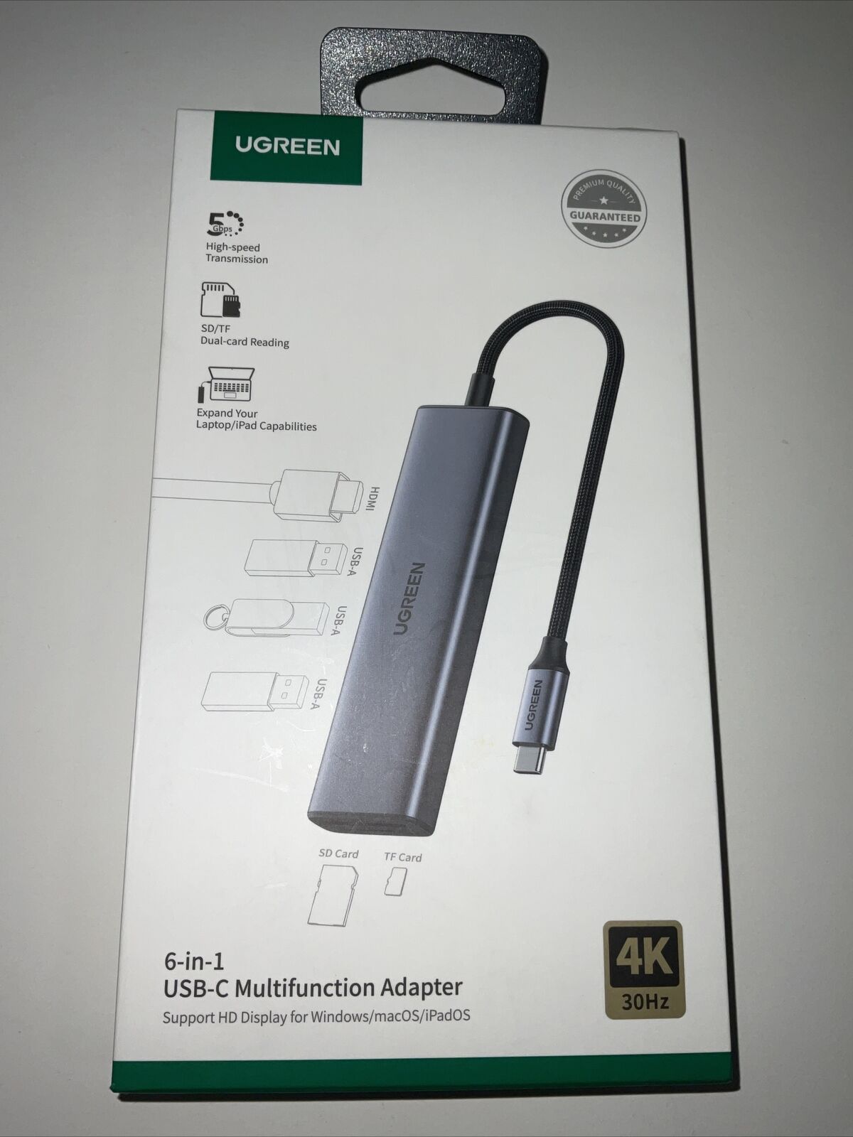 Ugreen 6-in-1 USB-C Multifunction Adapter Supports HD Windows/macOS/iPadOS