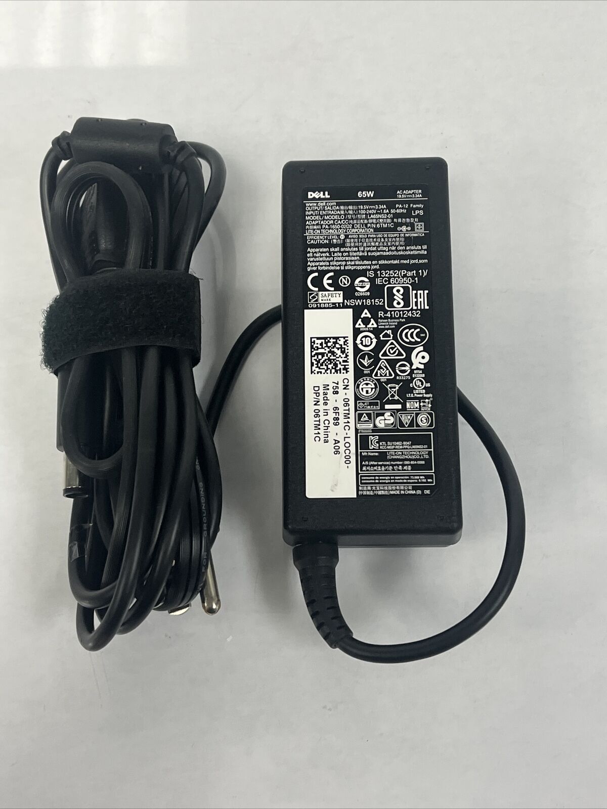 Lot Genuine Dell 65W AC Adapter Charger Power Cord 19.5V 3.34A Black Round Tip