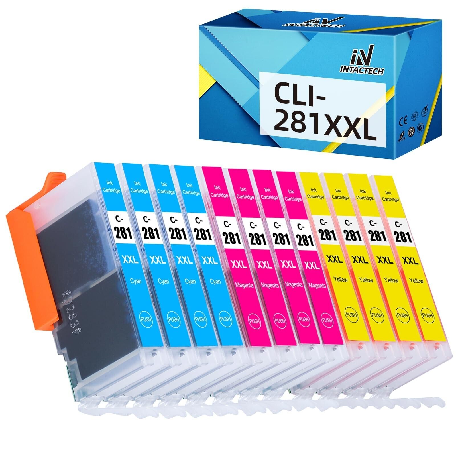 CLI-281 XXL Cyan/Magenta/Yellow-3 Color Ink Cartridges Compatible with Canon ...