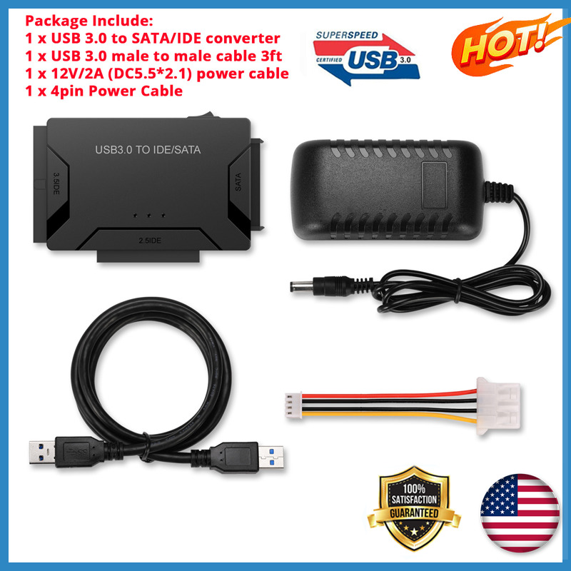 For Ultra Recovery Converter USB3.0 To SATA IDE SSD Hard Drive Disk Adapter USA