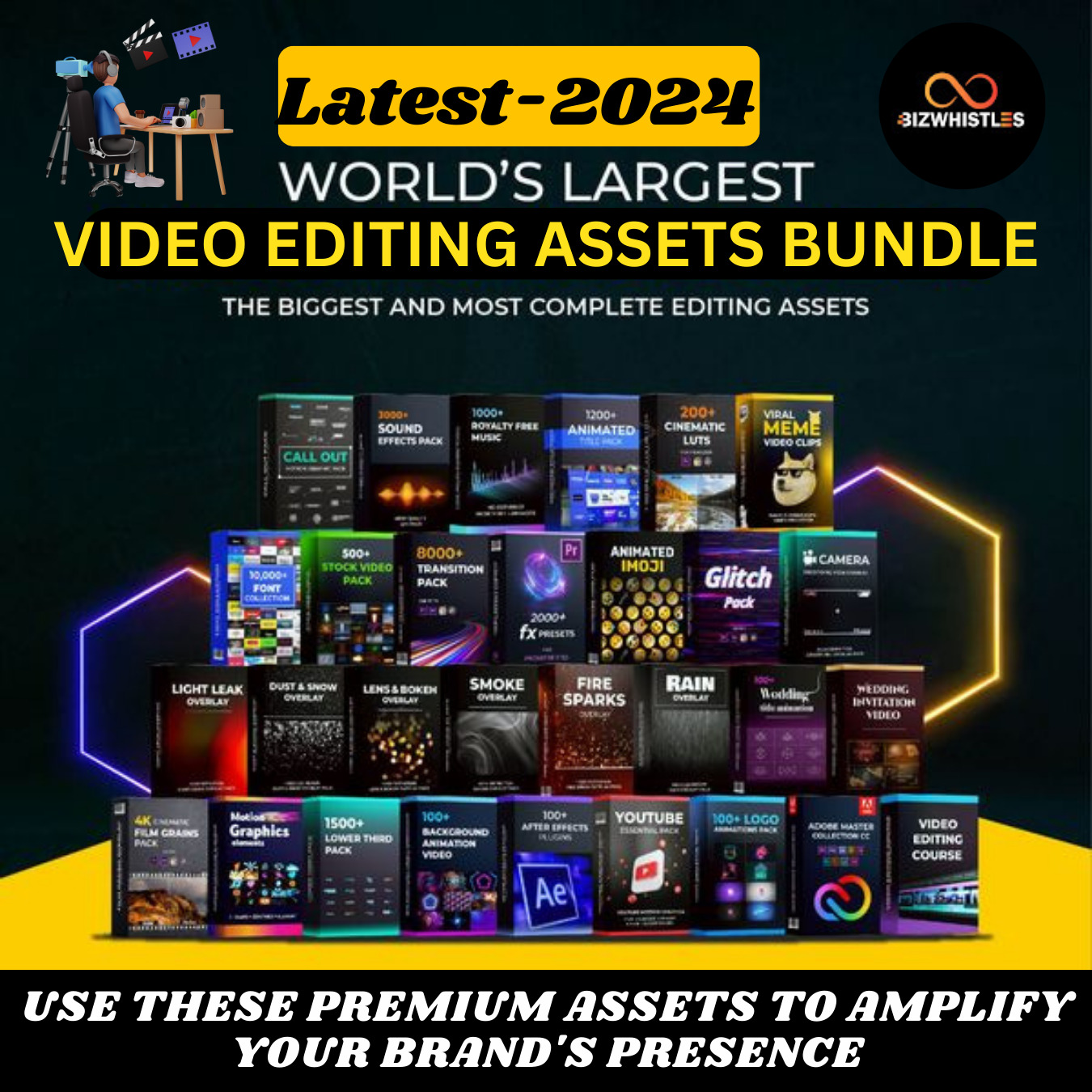 Complete Video editing bundle, Premier Pro Video Editing Assets, Video Editing