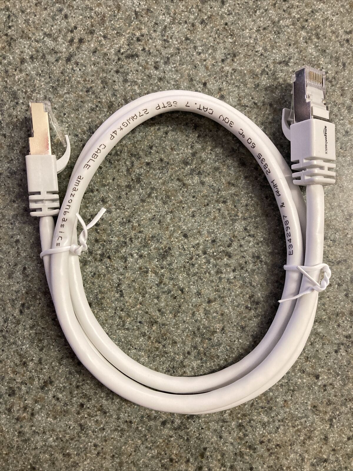 Amazon Basics 3ft White RJ45 Cat 7 High Speed Ethernet Cable