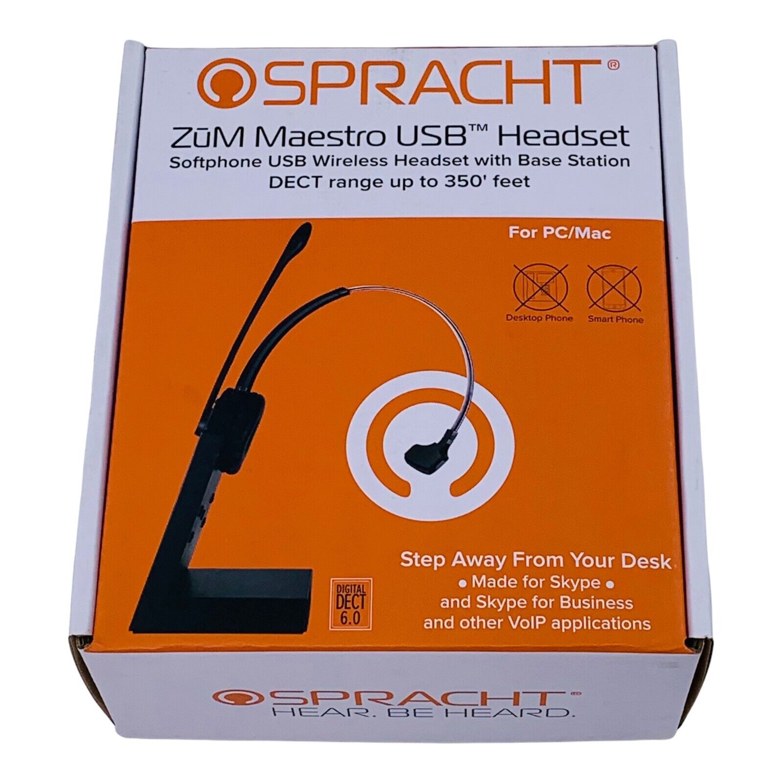 Spracht ZUM Maestro USB Headset w/ Base Station for PC/Mac, Black, HS-3010